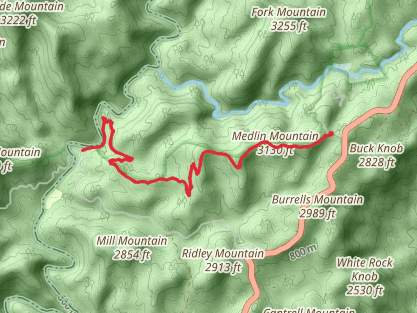 An image depicting the trail Chattooga River, Medlin Mountain and Foothills Trail and its surrounding area.