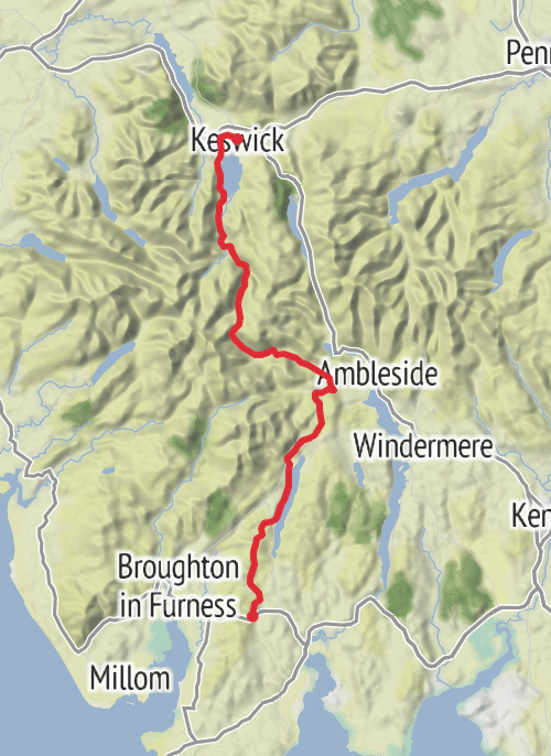 South Lakeland Hiking mobile static map