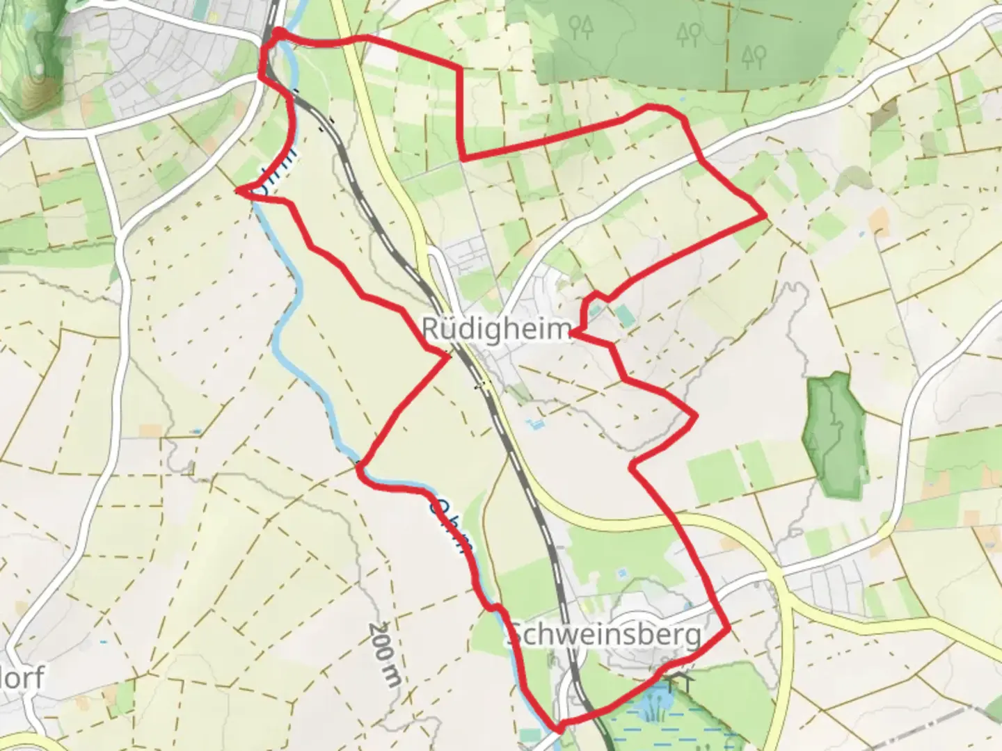 An image depicting the trail Geotour Kreuz and Quer and its surrounding area.