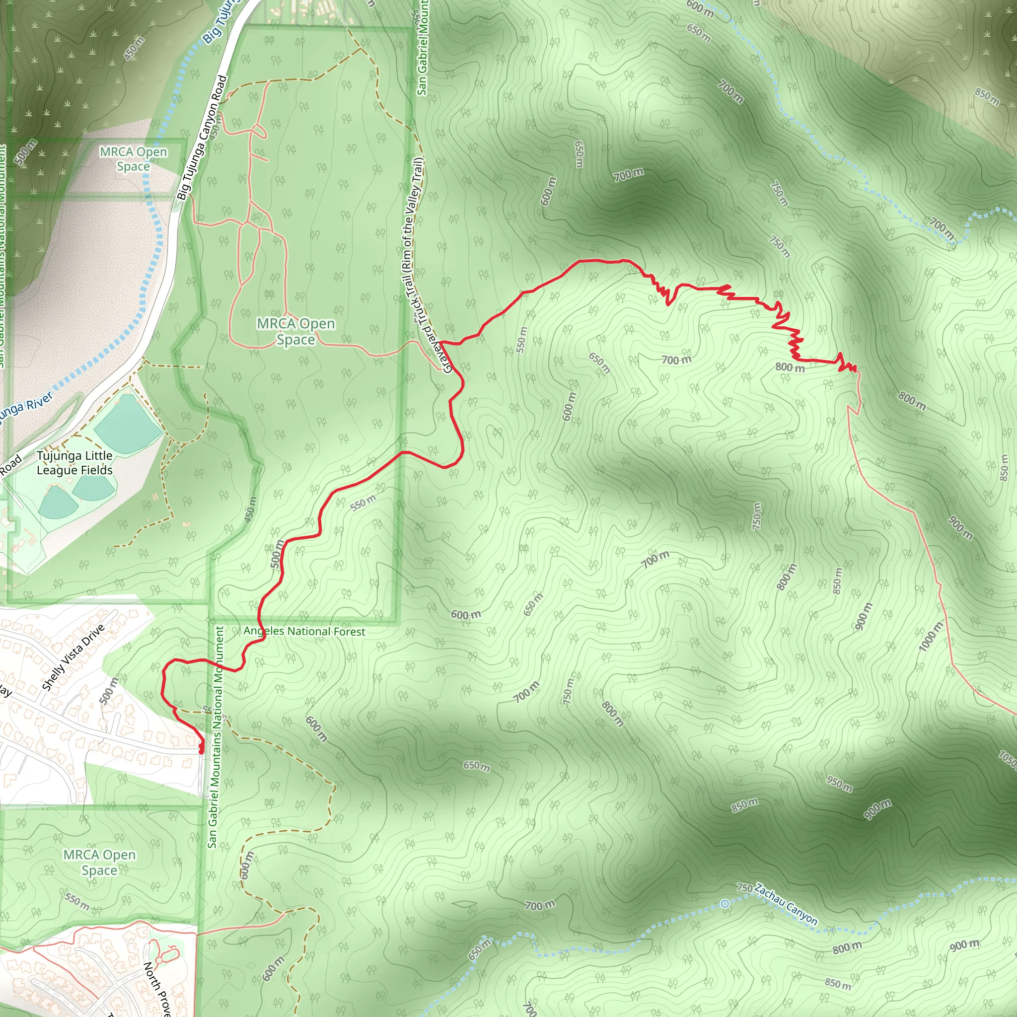Rim of the Valley Trail mobile static map