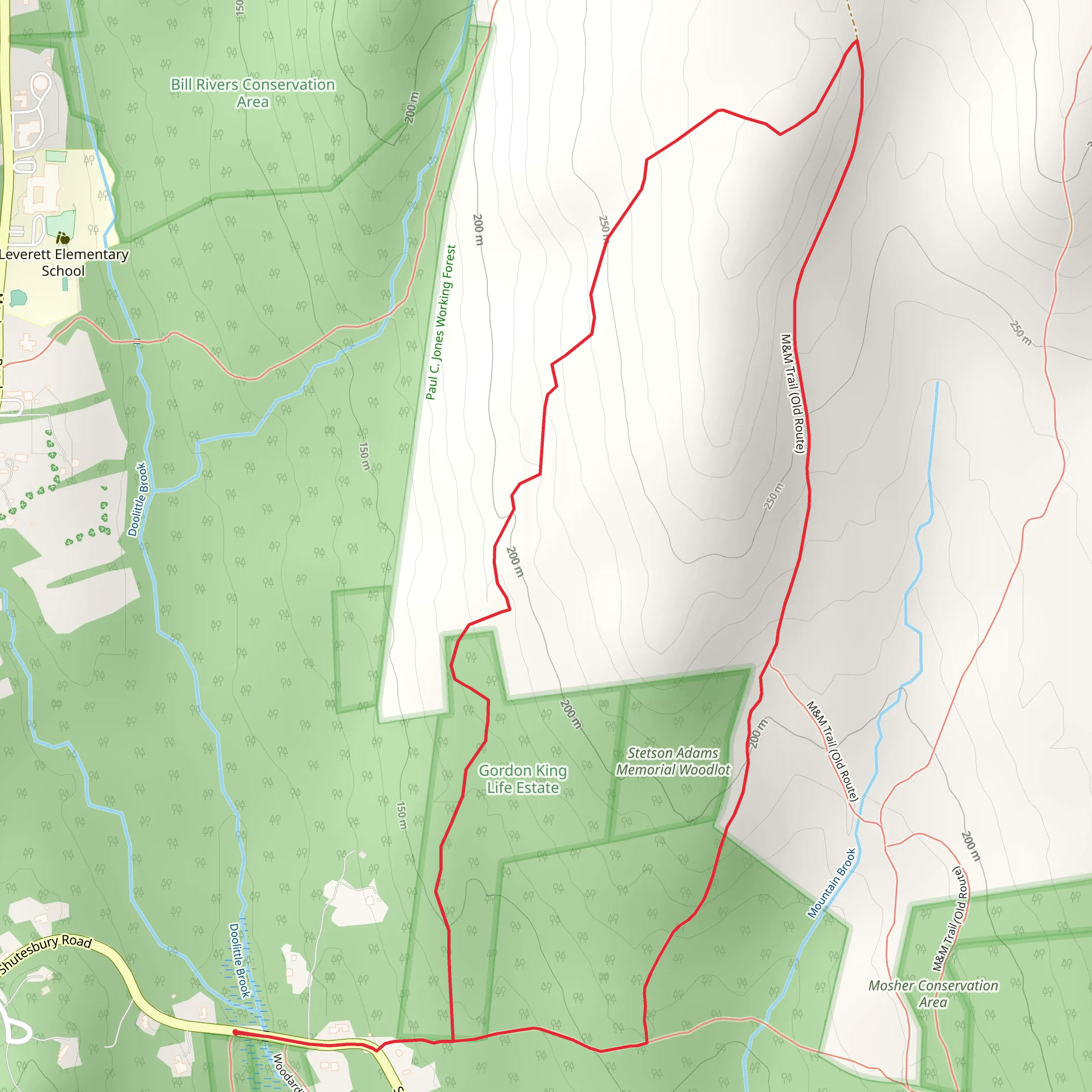 Stetson Adams Memorial Woodlot Loop mobile static map