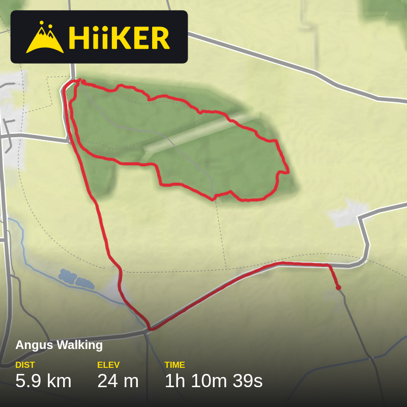 A map preview of the recording Angus Walking.