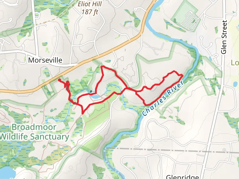 Charles River and Indian Brook Loop Trail Loop