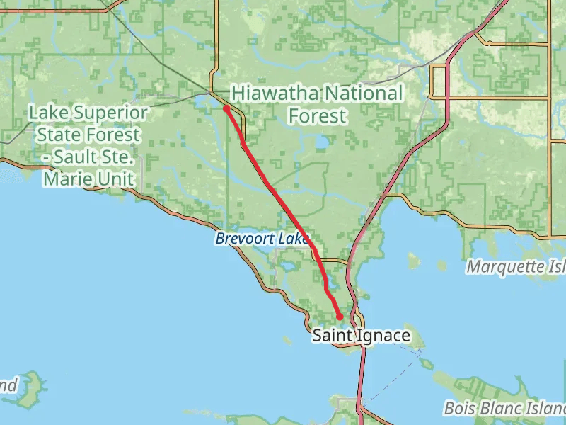 Saint Ignace Trout Lake Trail