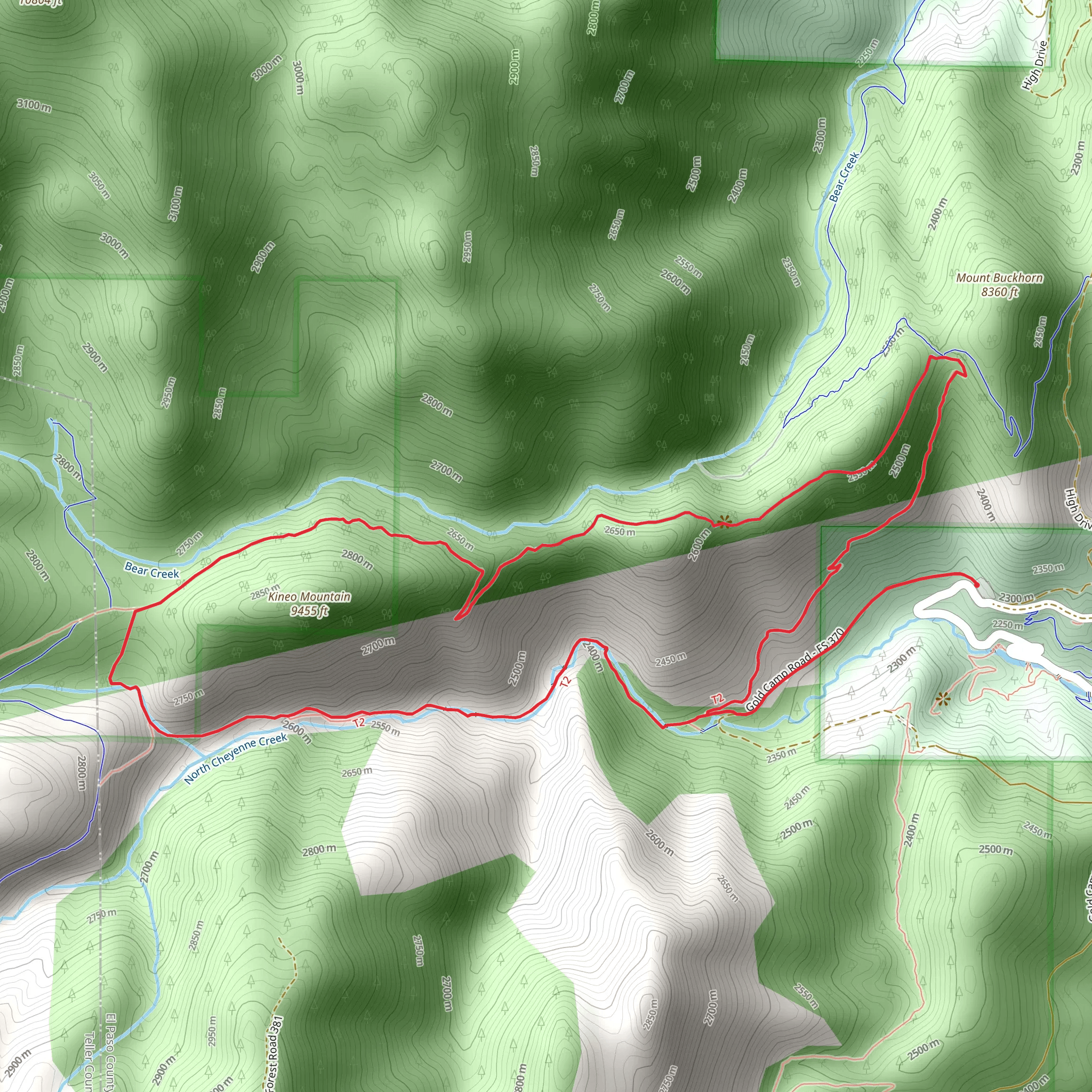 Seven Bridges and Kineo Mountain Loop Trail mobile static map