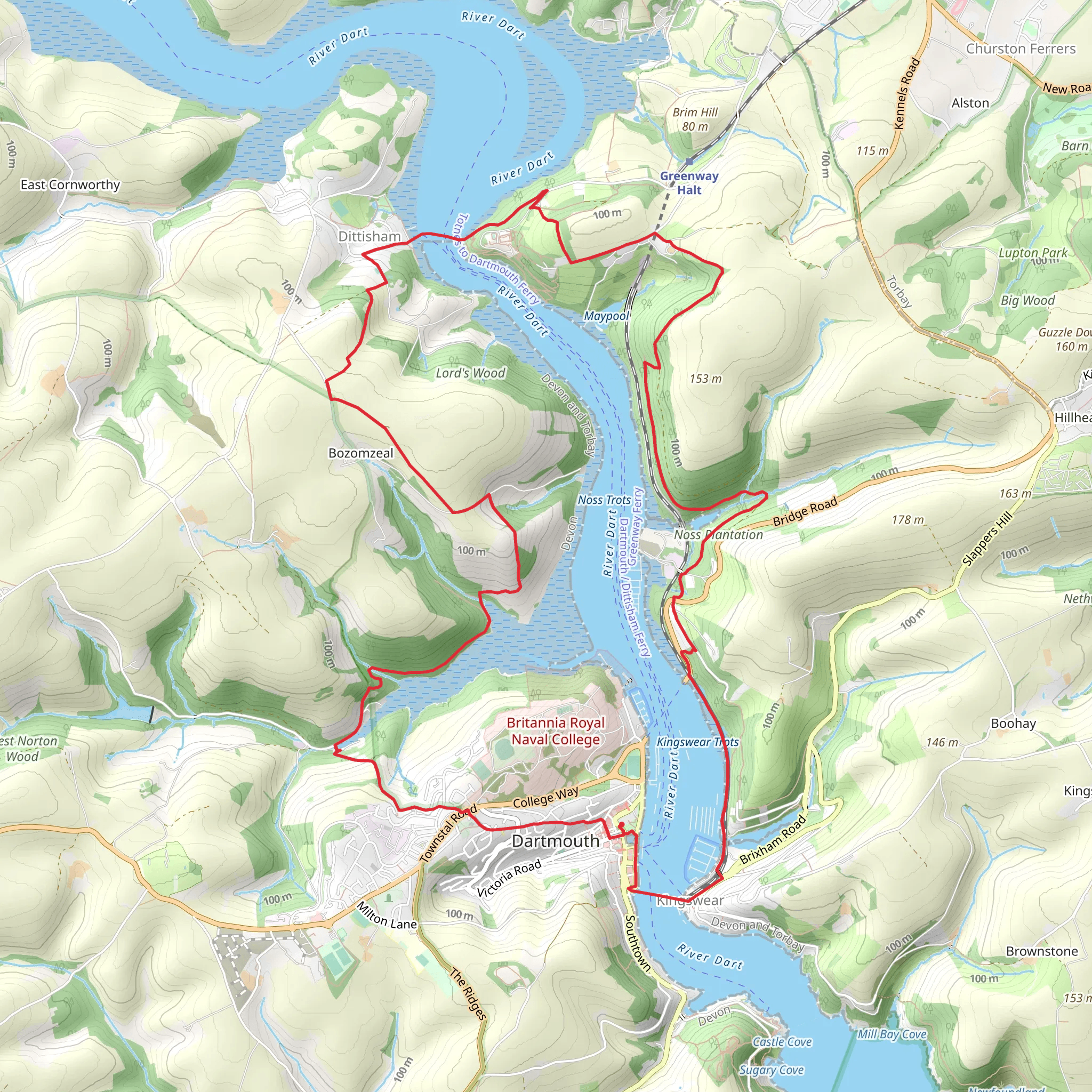 Dart Valley Loop Trail mobile static map