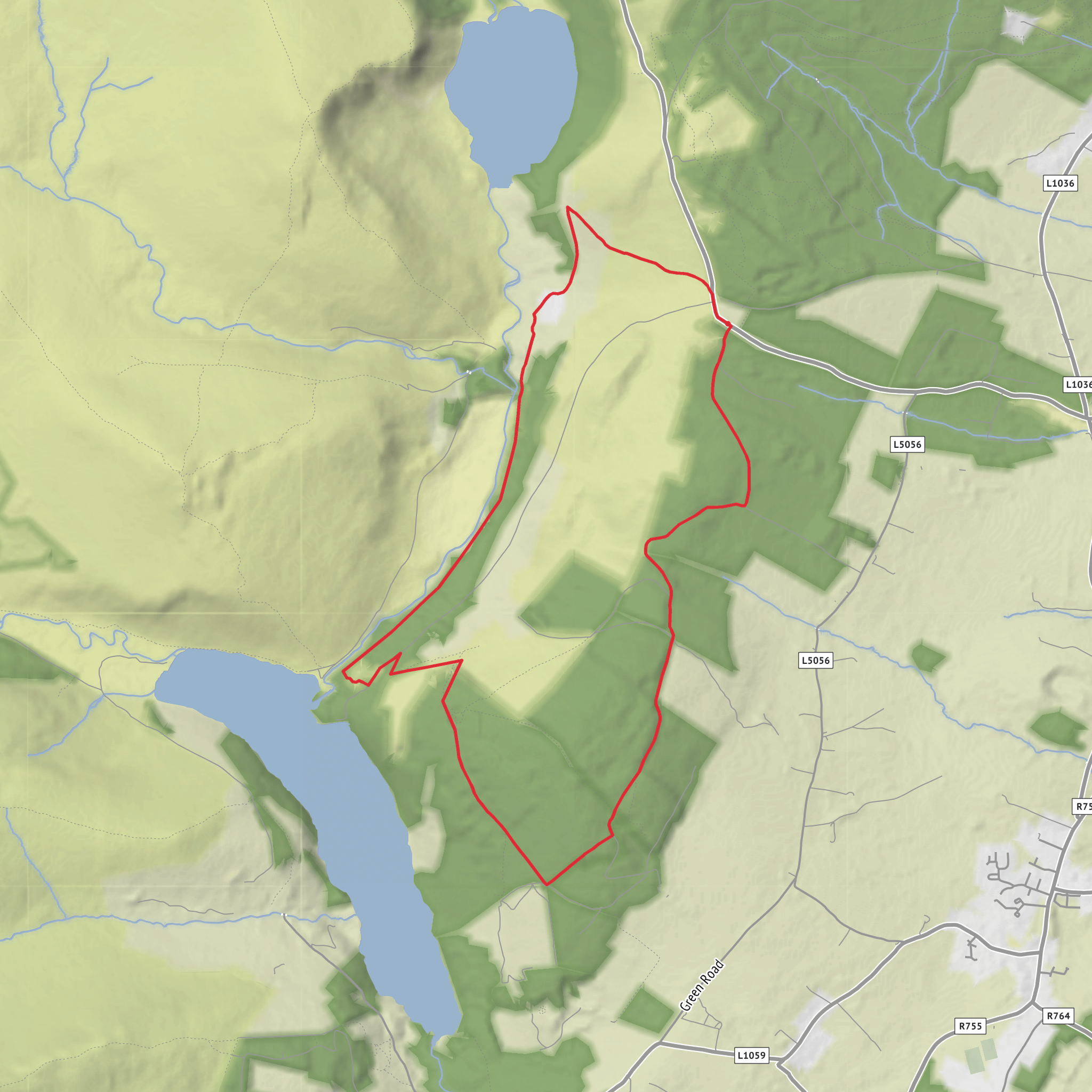Bluebell walk to Luggala mobile static map