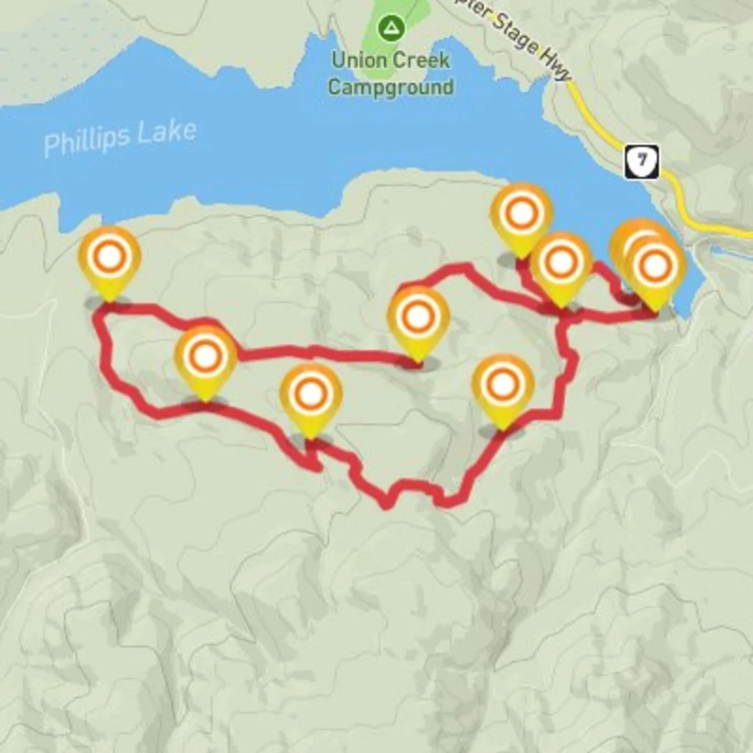 An image depicting the trail Phillips Loop #5 and its surrounding area.