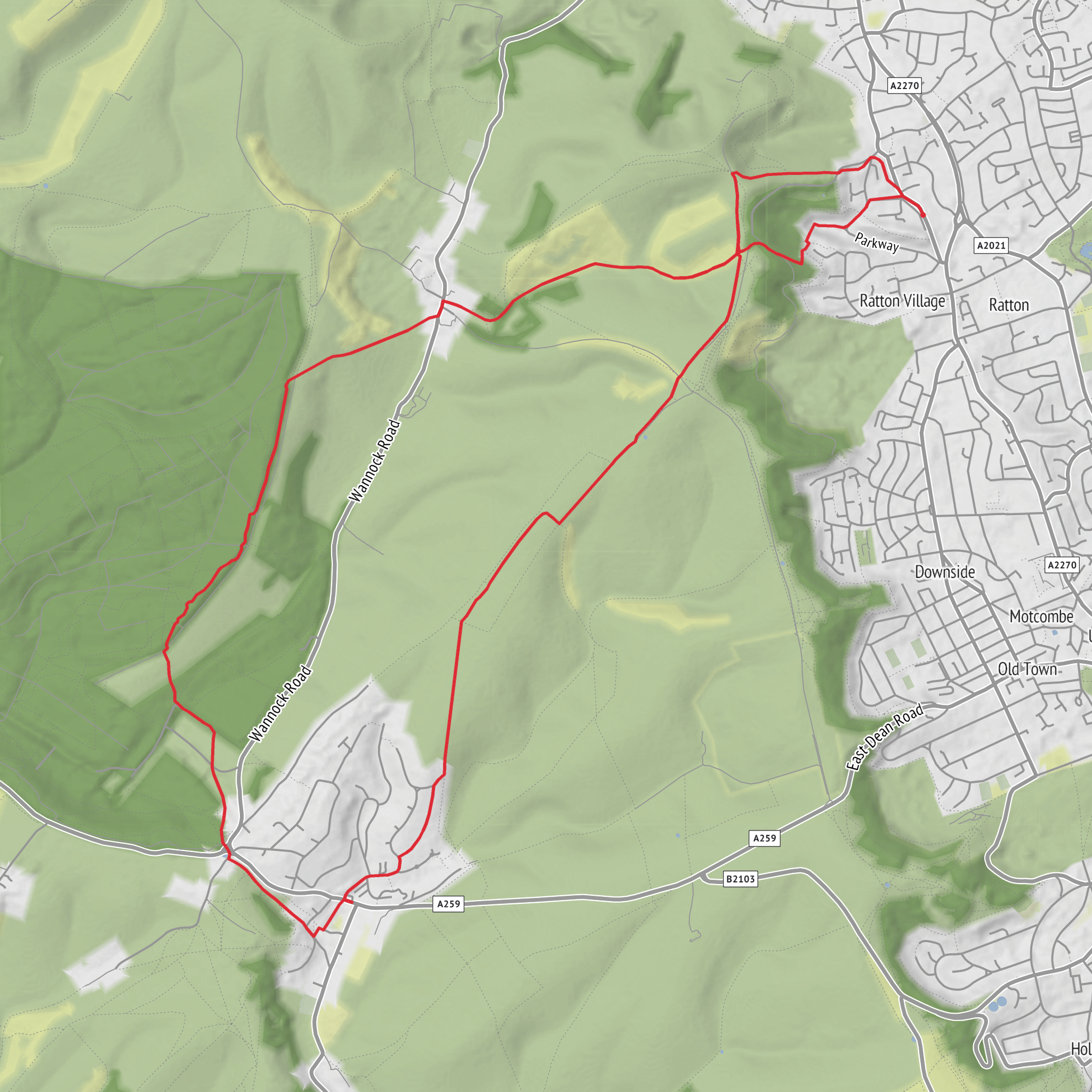 Hike from East Sussex mobile static map