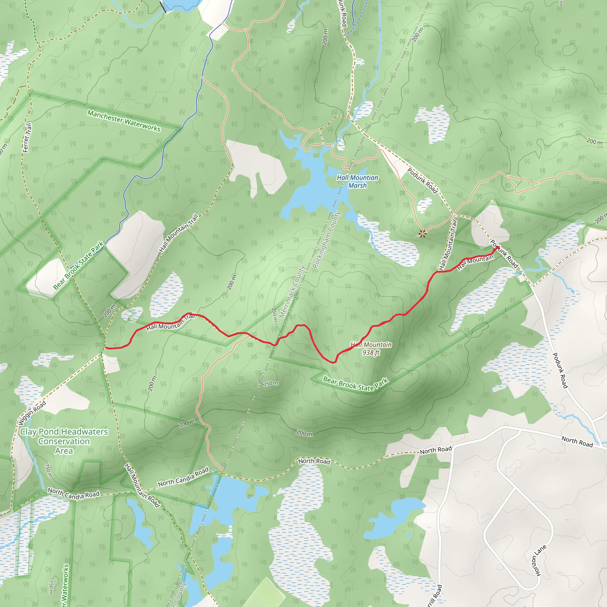 Hall Mountain Trail mobile static map