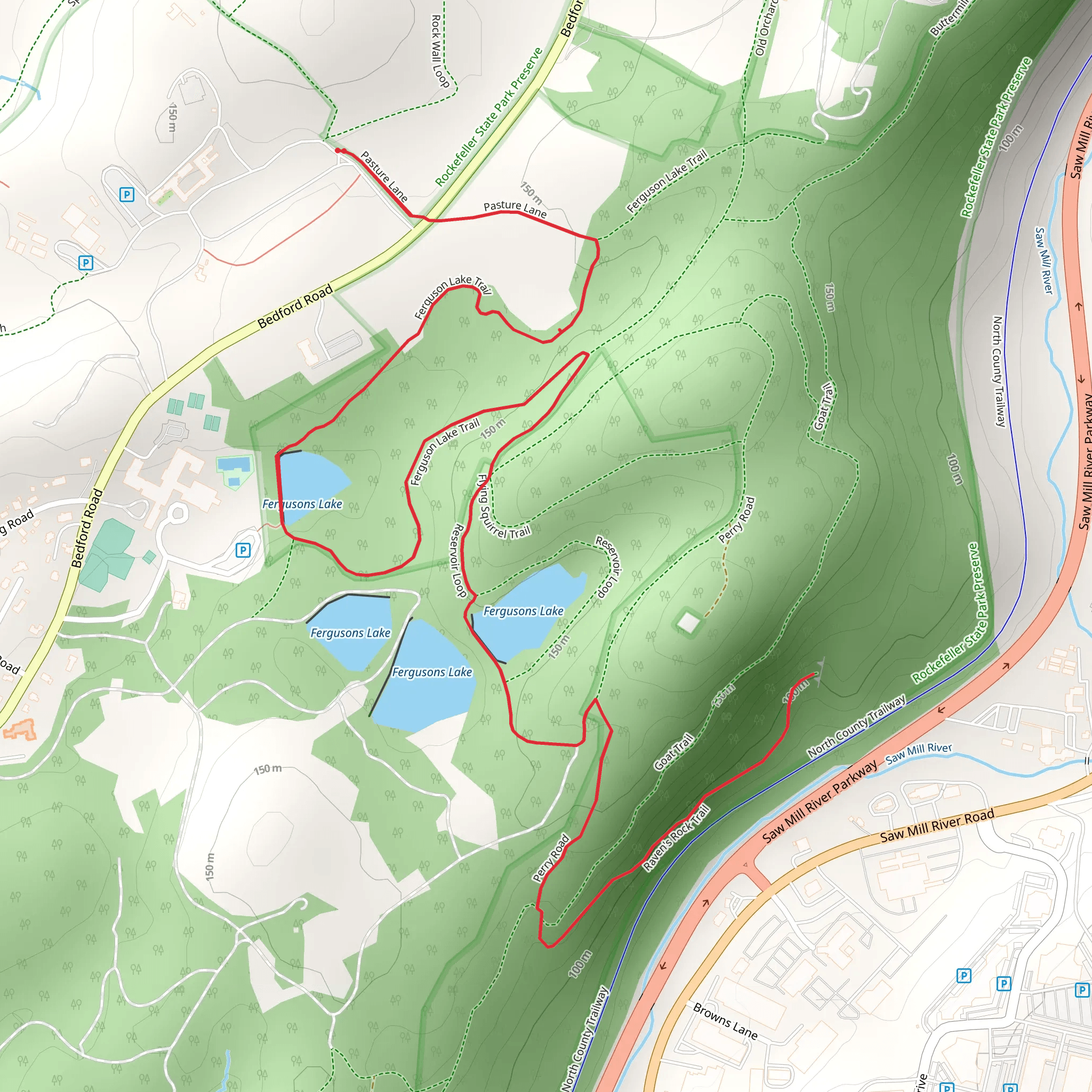 Fergusons Lake Trail mobile static map