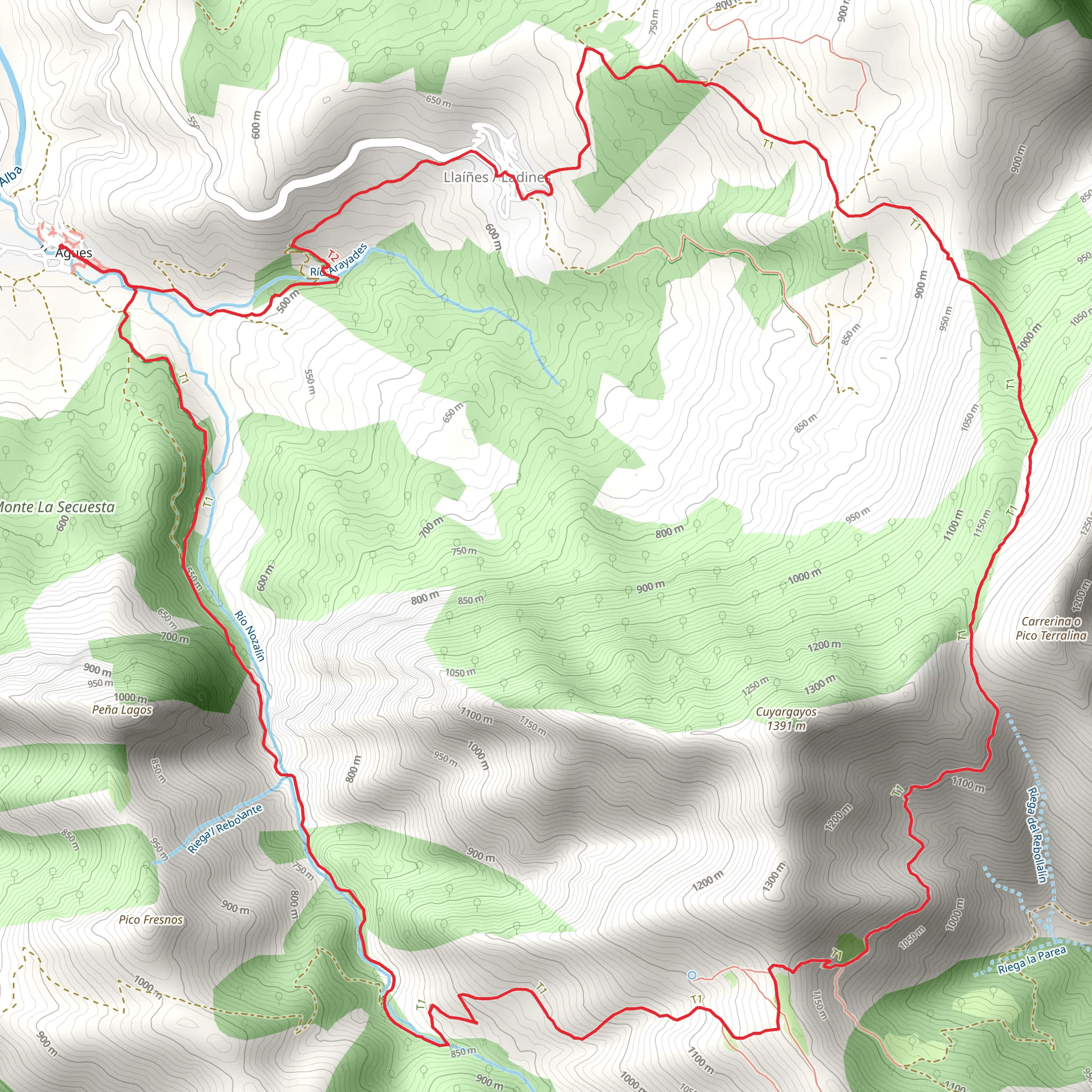 Cuyargayos route mobile static map