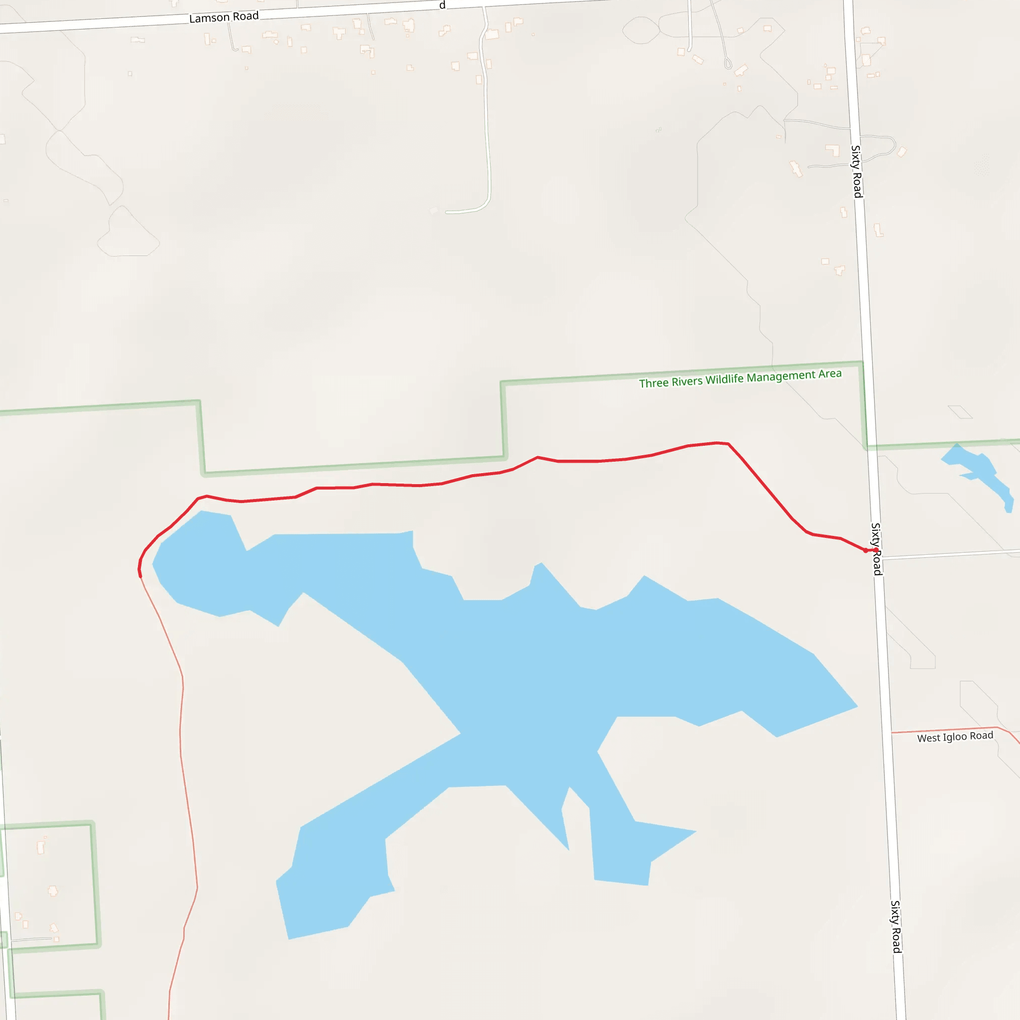 West Igloo Sixty Trail mobile static map