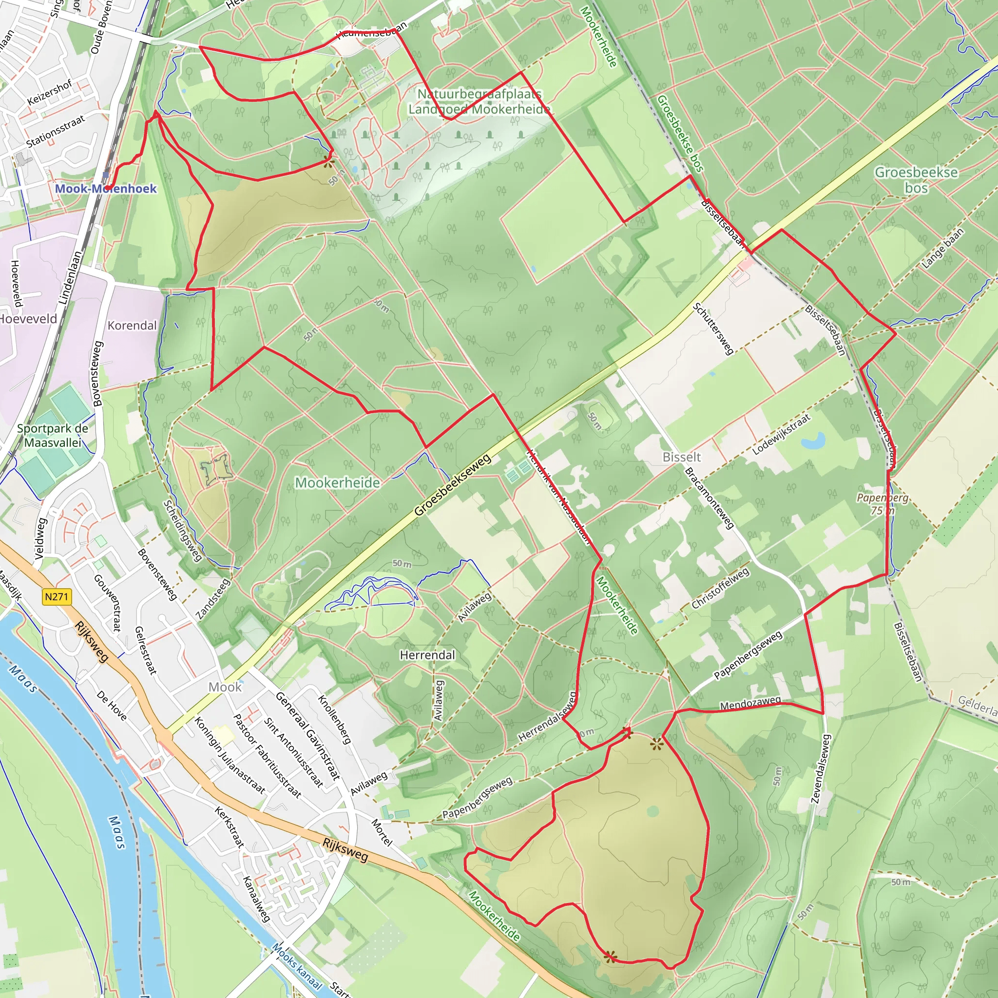 Mookerheide, Papenberg and Kasteel Mookerheide Loop mobile static map