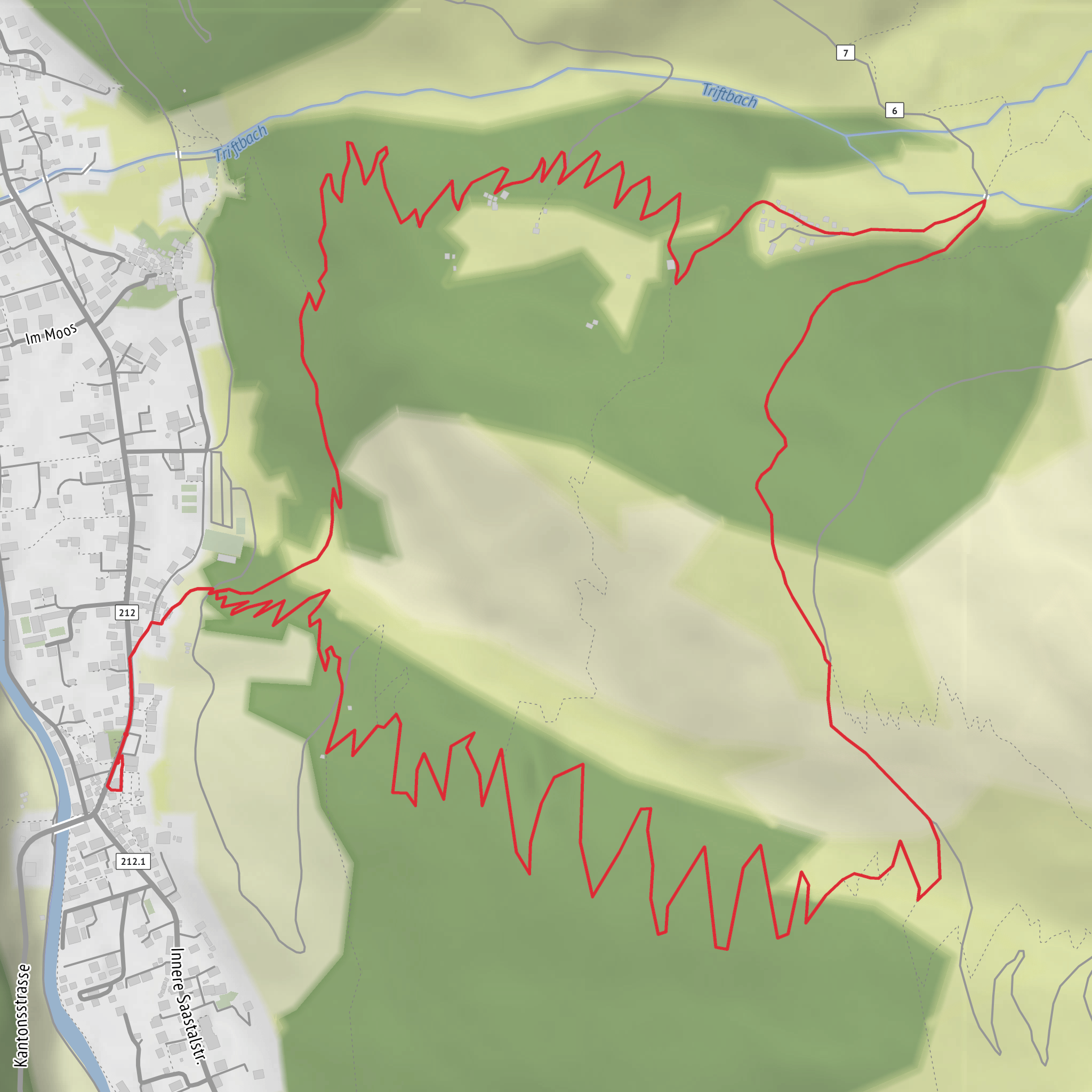 Furwald and Triftalp from Saas - Grund mobile static map