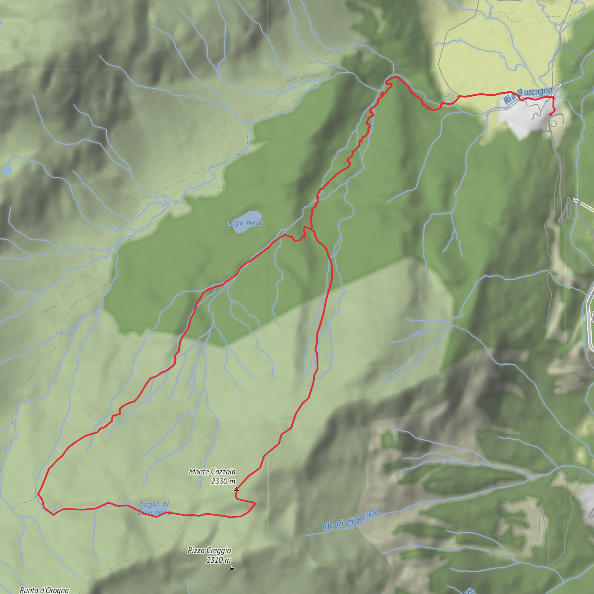 Monte Cazzola da Curt du Vel mobile static map