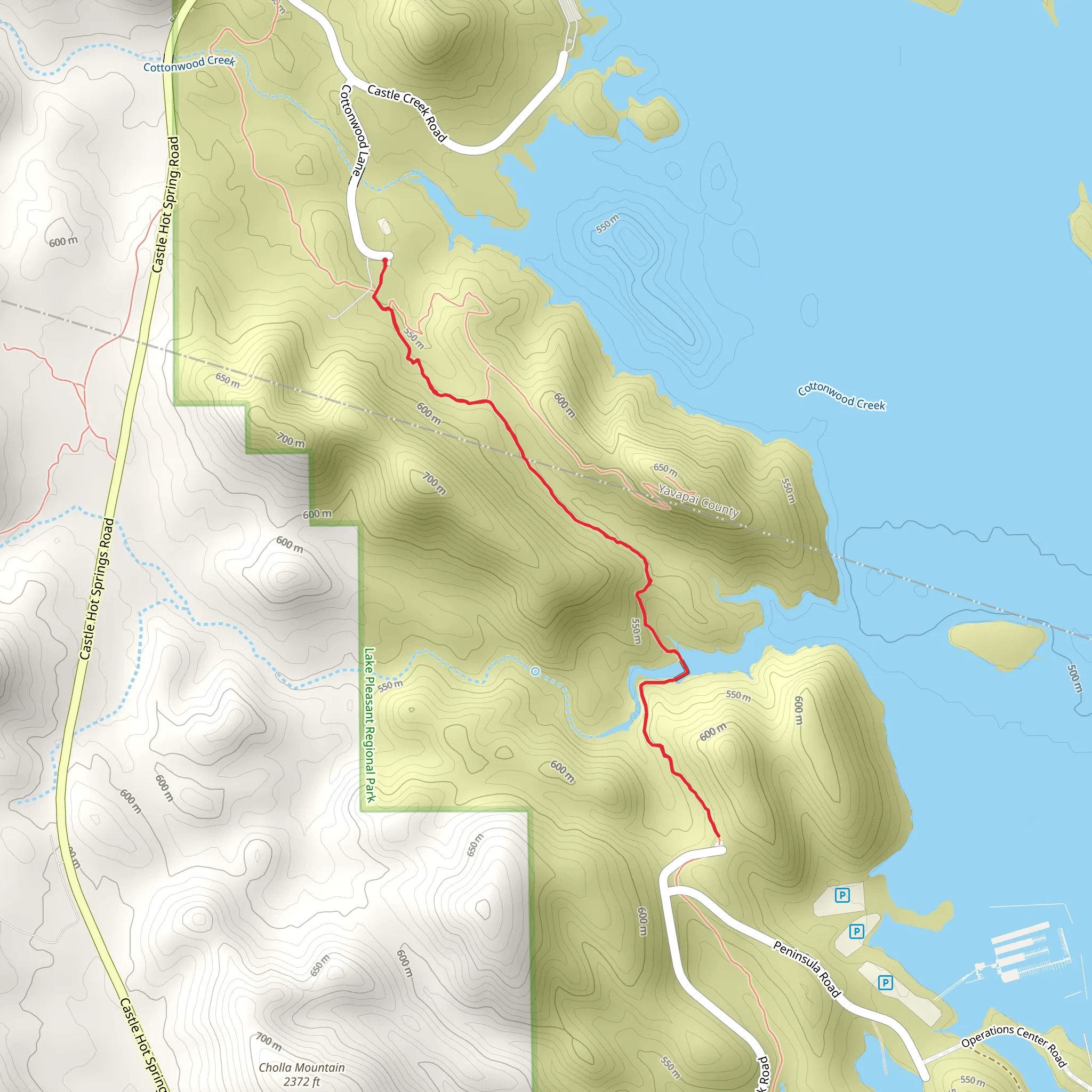 Pipeline Canyon Trail Out and Back mobile static map
