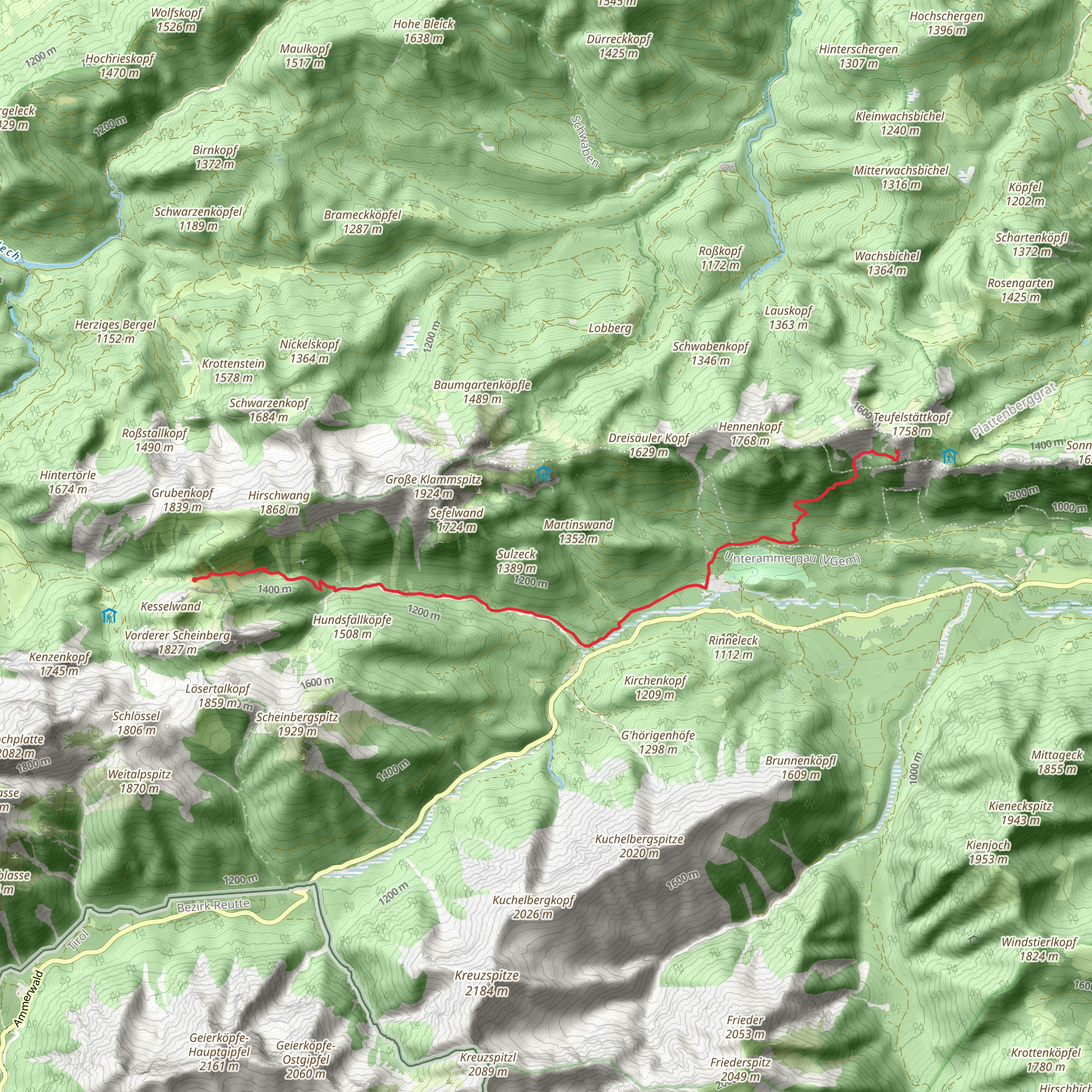 Schaflahnerkopf to Baeckenalmsattel Via Alpina Purple mobile static map