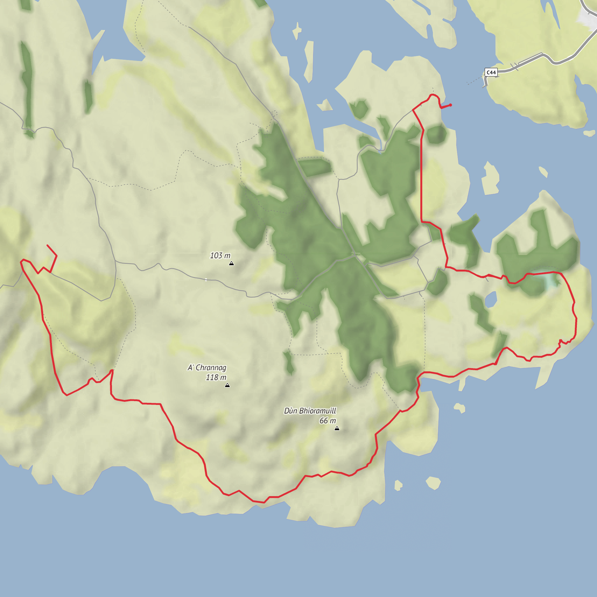 Sound of Ulva and Dun Bhioamuill mobile static map
