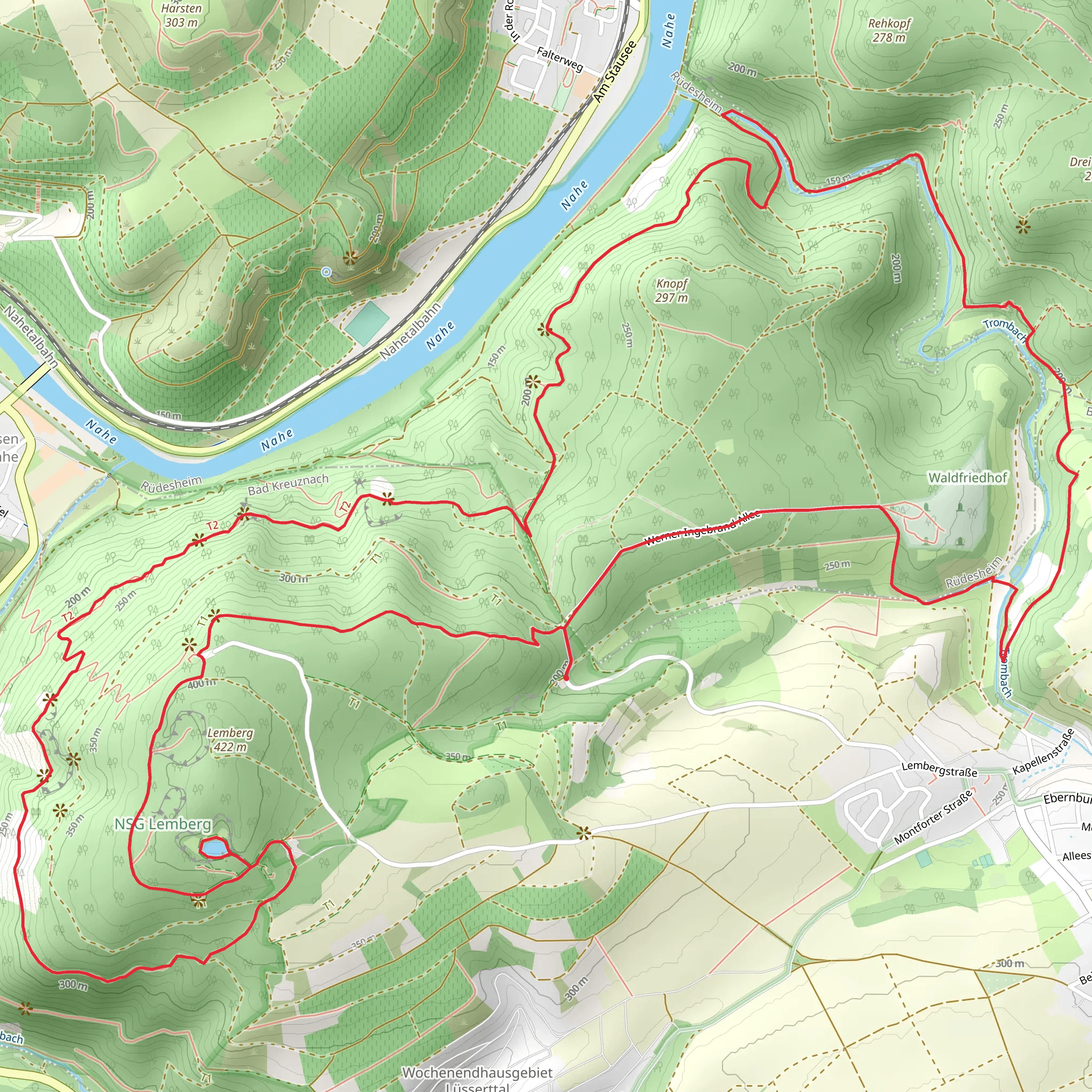 Silbersee via Findet Lemi - der Familien Wanderweg and Lemberger Waldgeister mobile static map