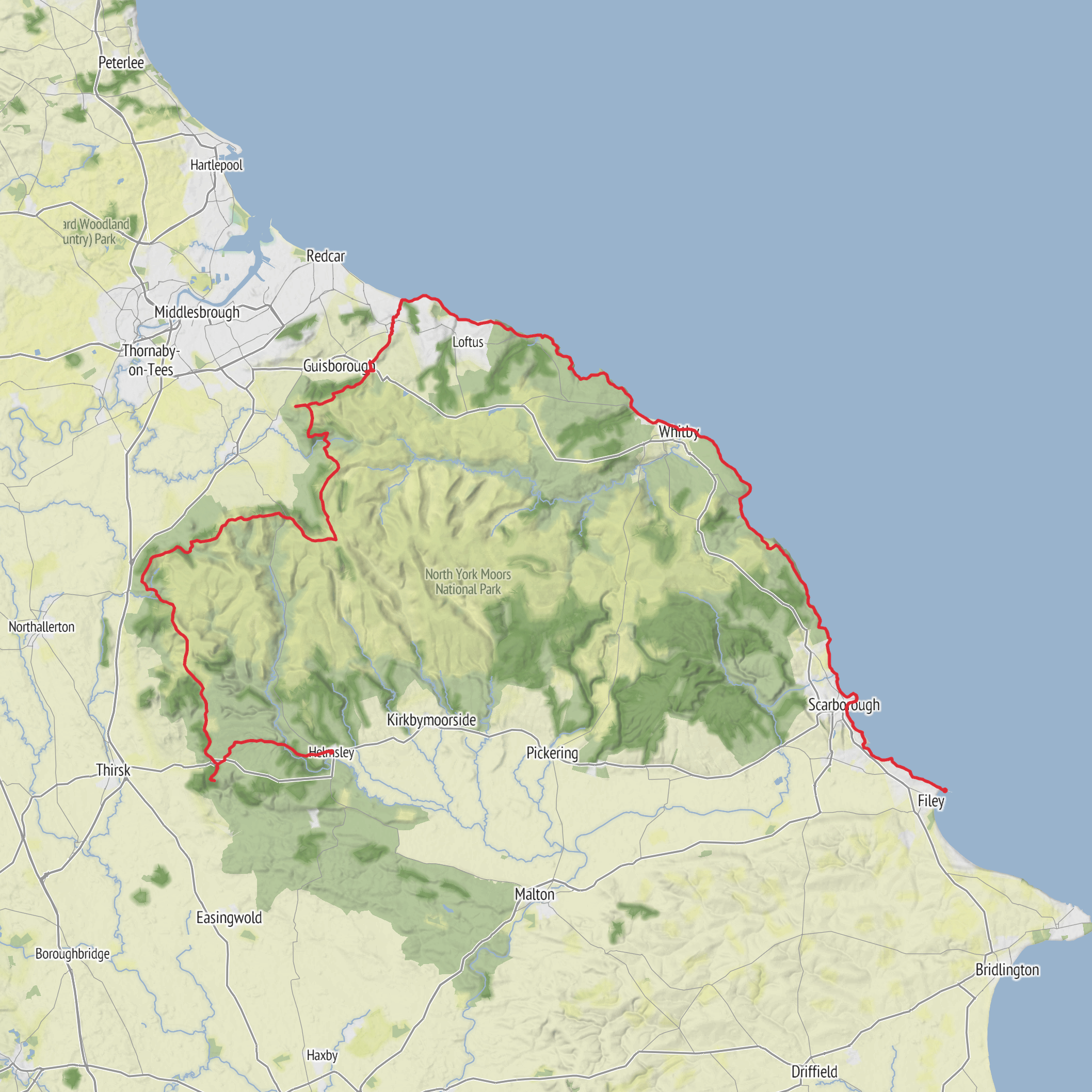 Cleveland Way mobile static map