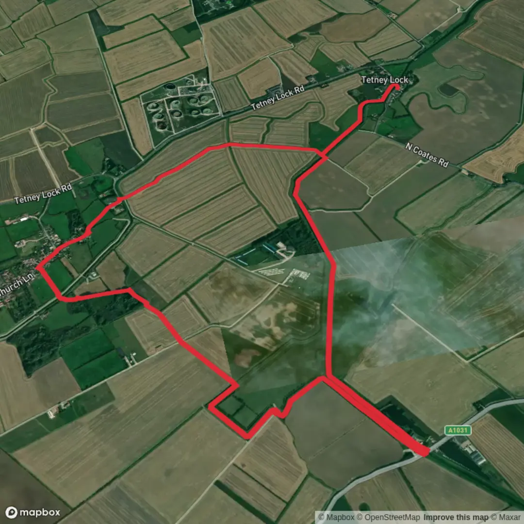 An image depicting the trail Lock House and Tetney Lock Road and its surrounding area.