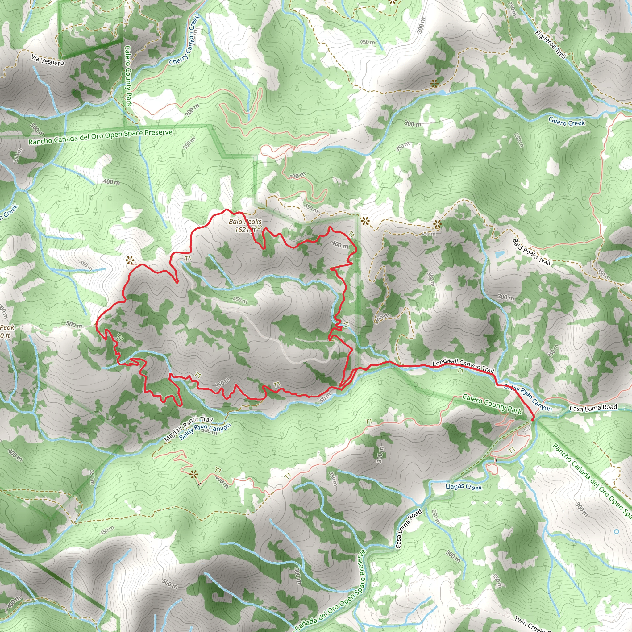 Longwall Canyon and Bald Peak Loop Trail mobile static map