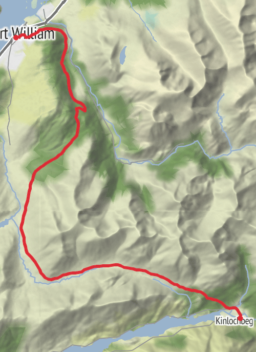 Hike from Kinlochleven mobile static map