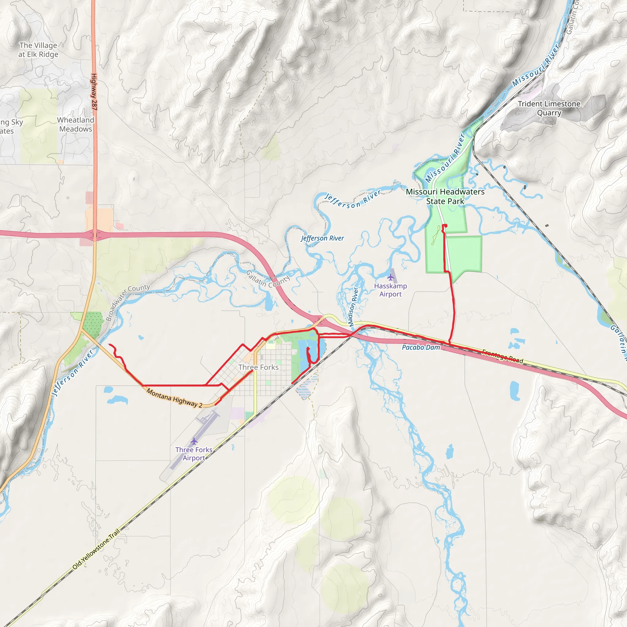 Headwaters Trail System mobile static map