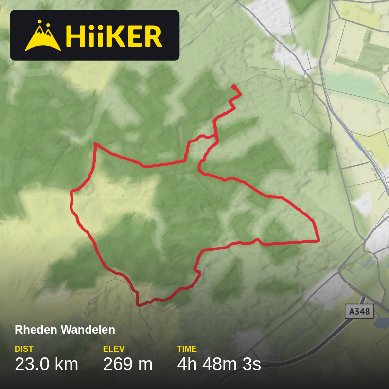 A map preview of the recording Rheden Wandelen.