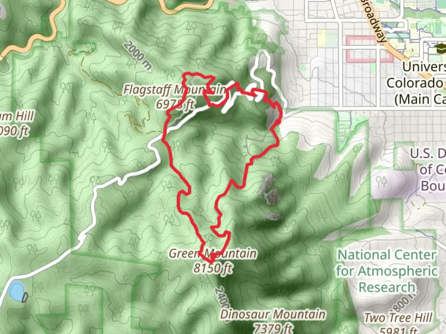 An image depicting the trail Saddle Rock, Green Mountain and Ute Loop Trail and its surrounding area.