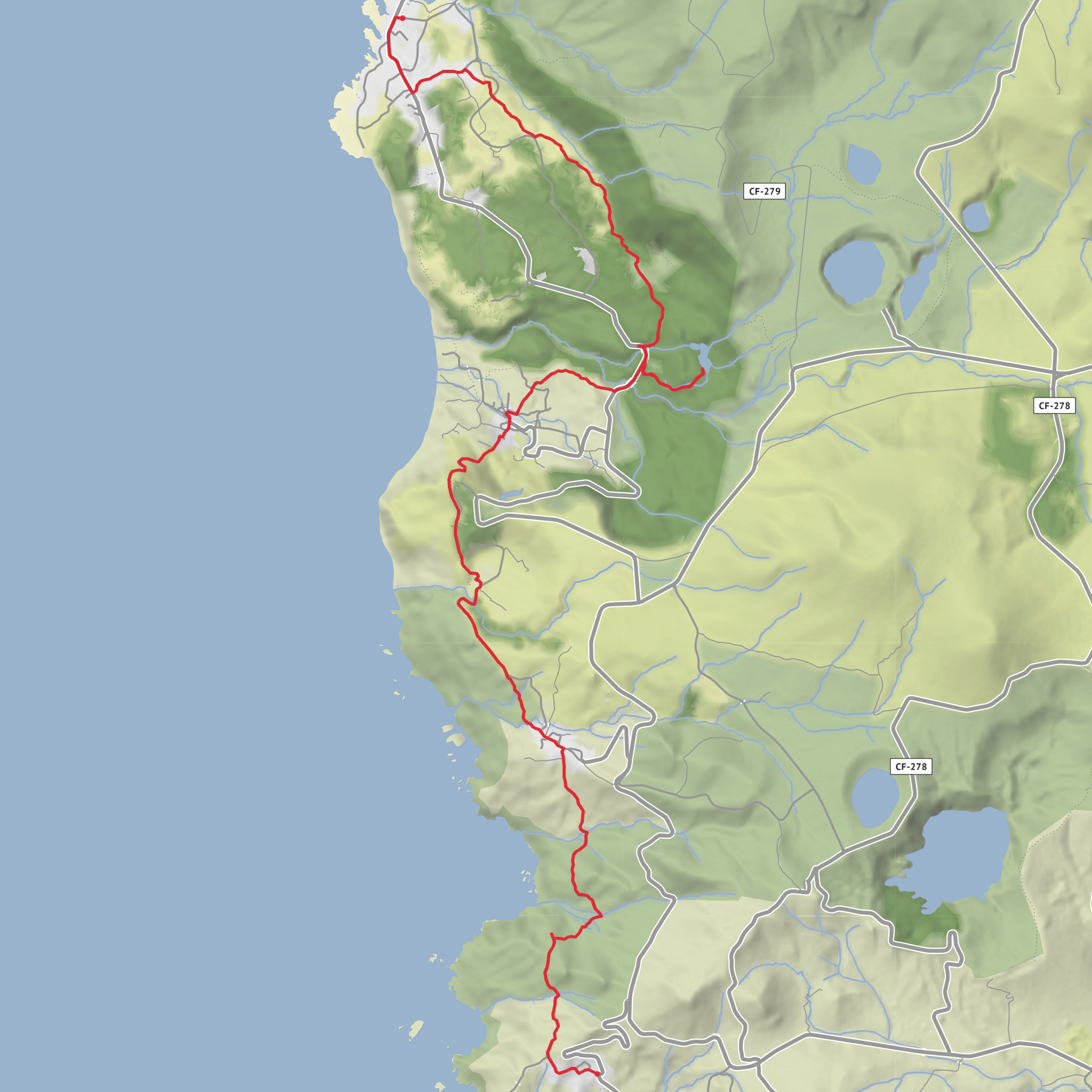Lajedo to Fajã Grande via Pico do Fachial, Cruzeiro da Fajazinha and Lagoa dos Patos mobile static map
