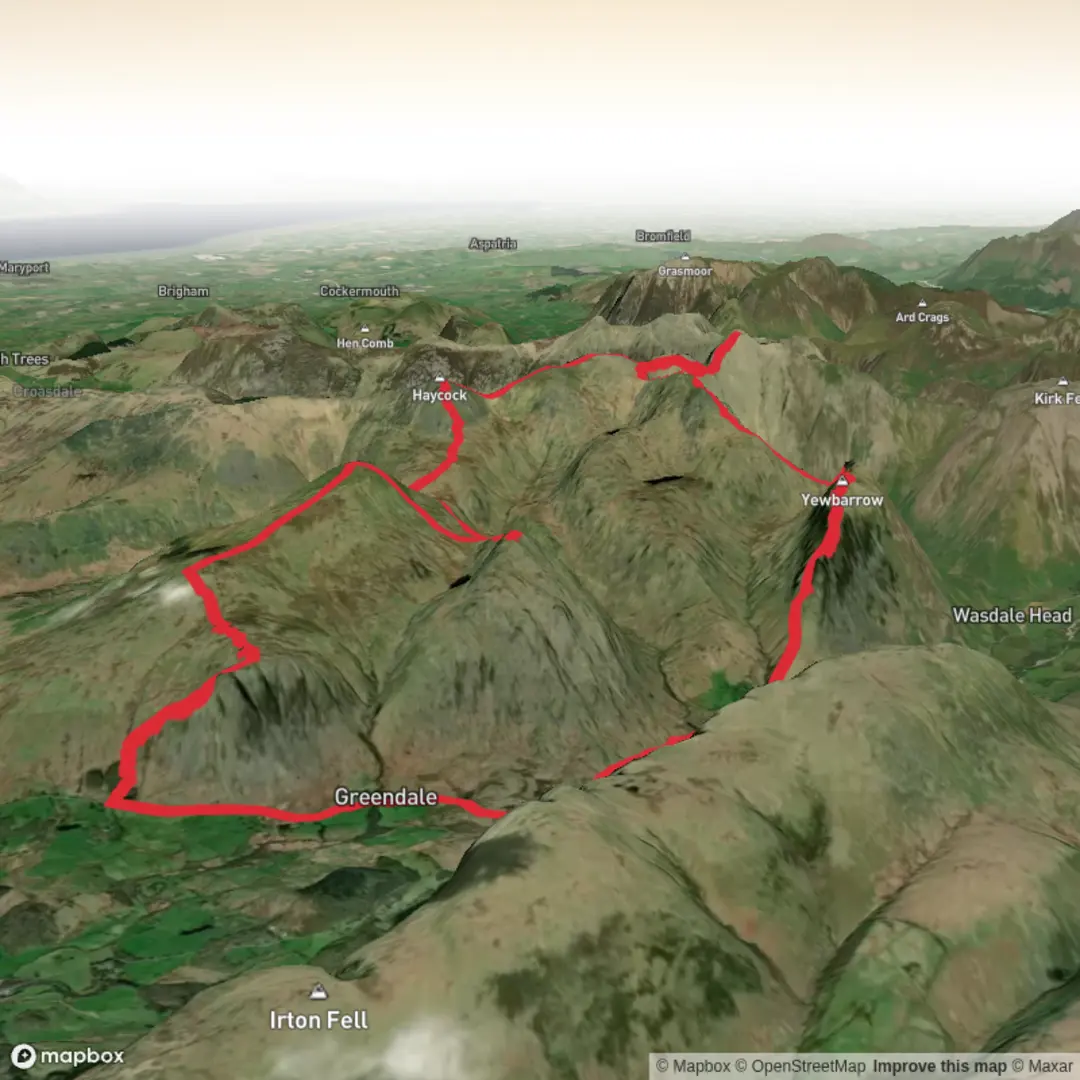 An image depicting the trail North of Wastwater Loop - 9 WRs and its surrounding area.