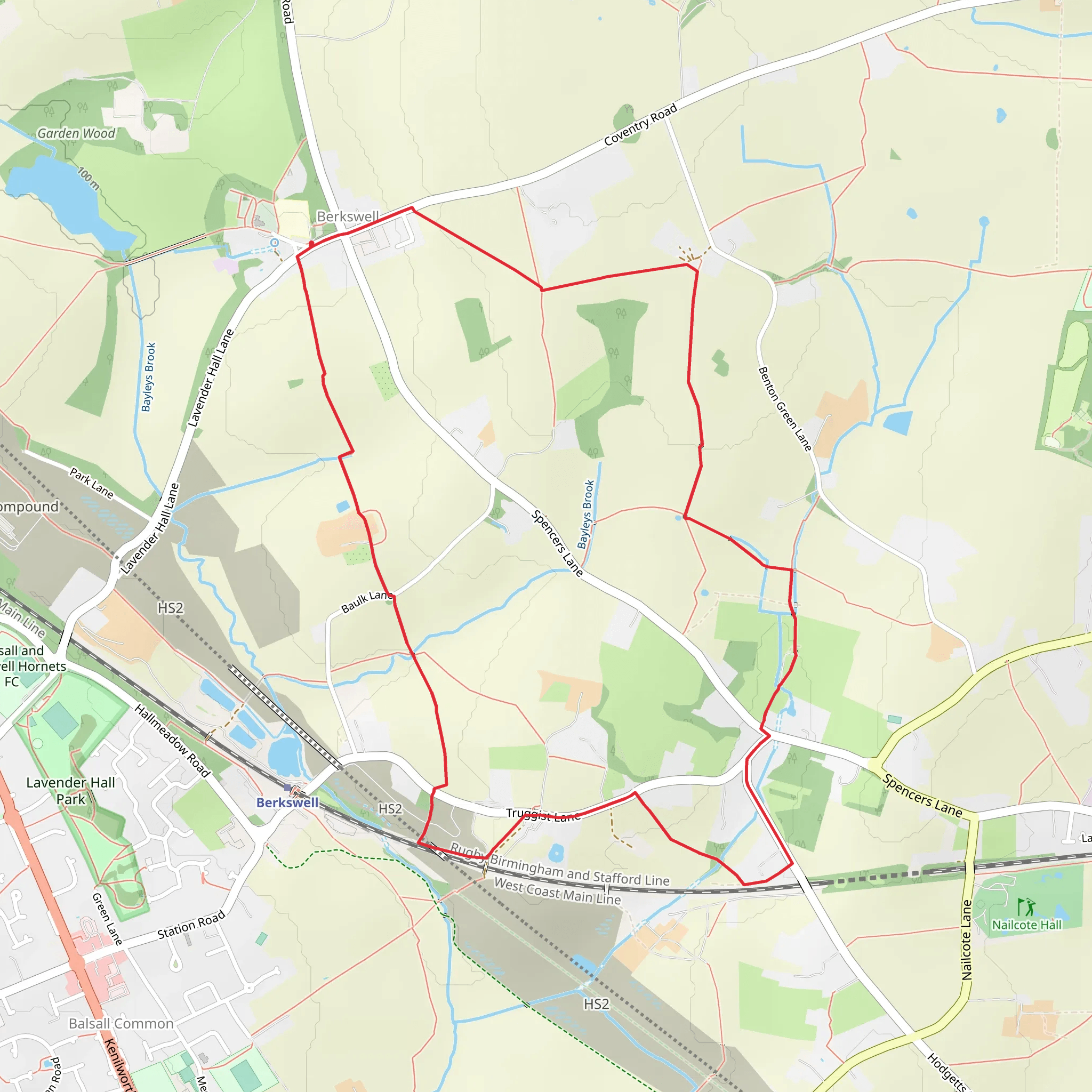 Berkswell Walk mobile static map