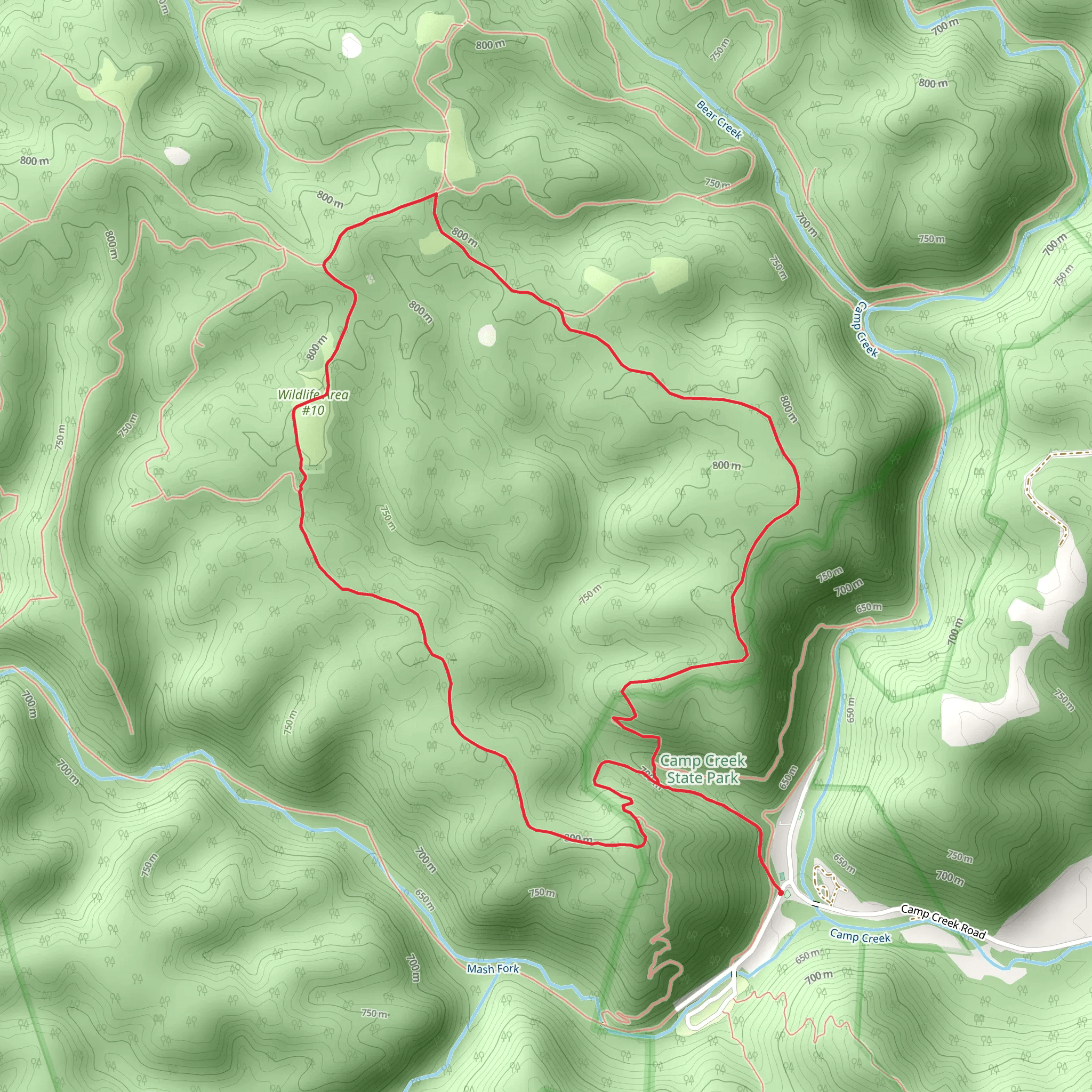 Farley Ridge Road and Trail and Blue Jay Ridge Trail Loop mobile static map