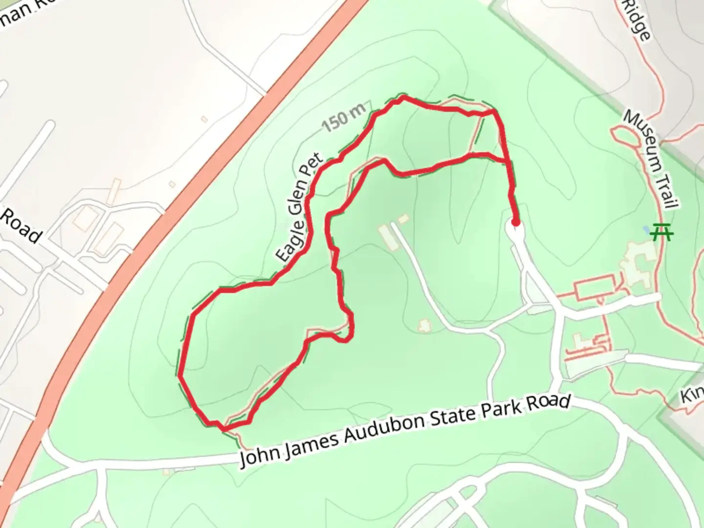 An image depicting the trail Eagle Glen Pet Loop and its surrounding area.