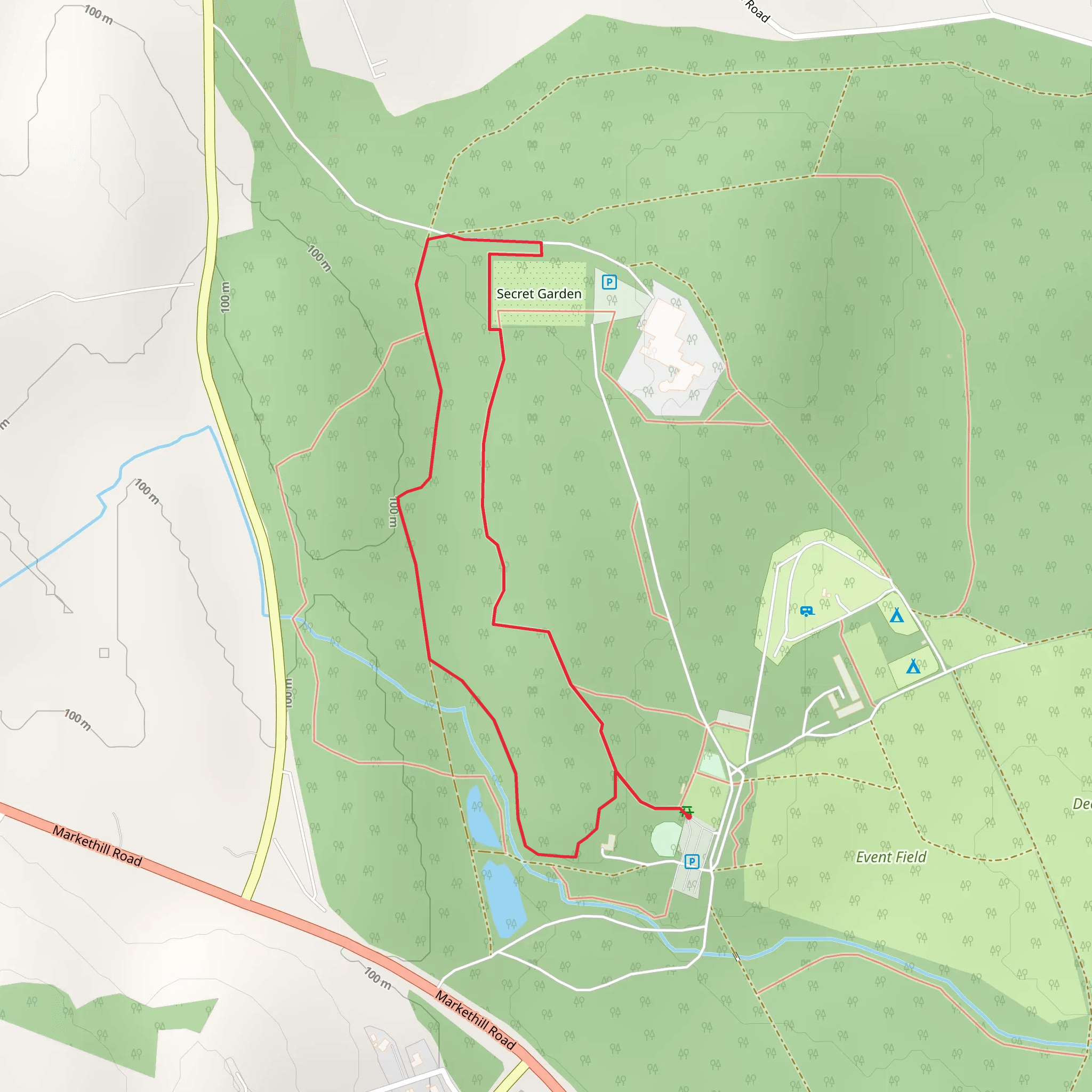 Gosford Forest Park , Arboretum Trail mobile static map