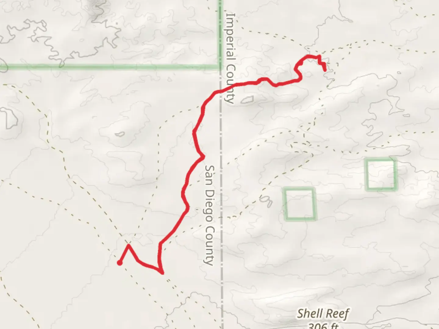 An image depicting the trail Tule Wash and its surrounding area.