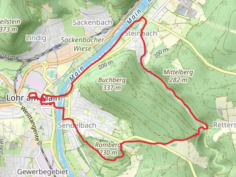 Lohr via Ortswanderweg Lohr and Spessartweg 1