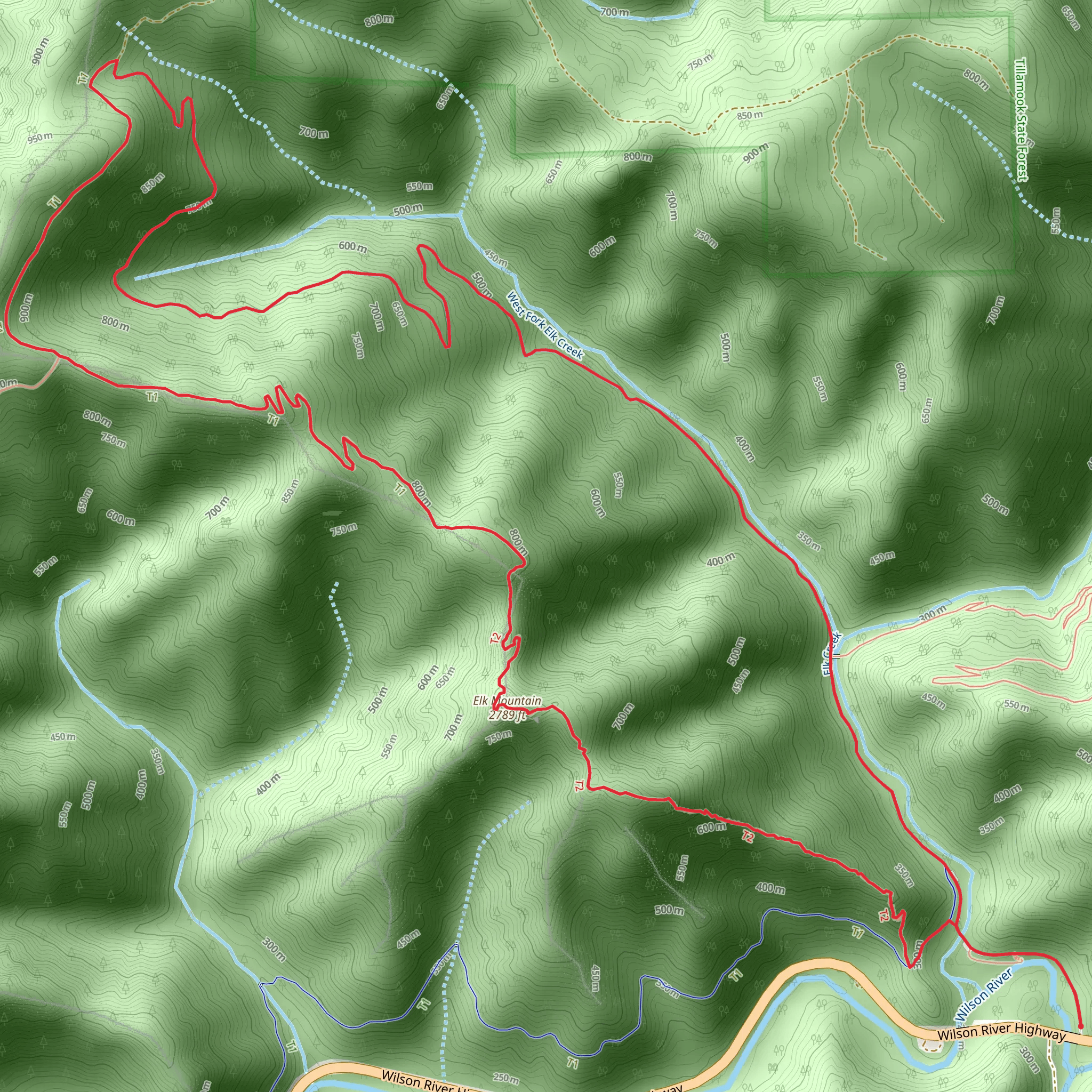 Elk Mountain and West Fork Elk Creek Loop mobile static map