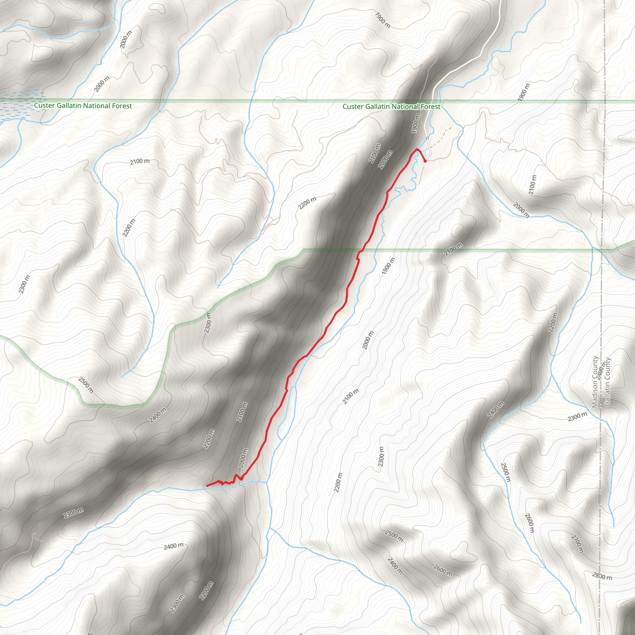 South Fork Spanish and Falls Creek Trail mobile static map
