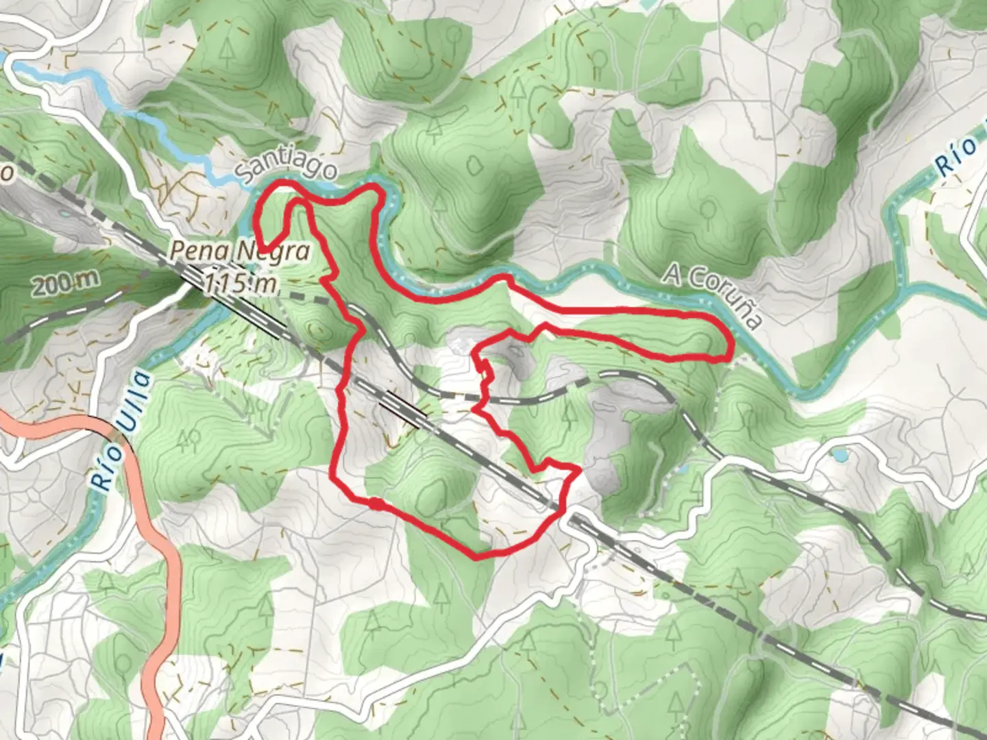 An image depicting the trail PR G 196 Ruta de Castro and its surrounding area.