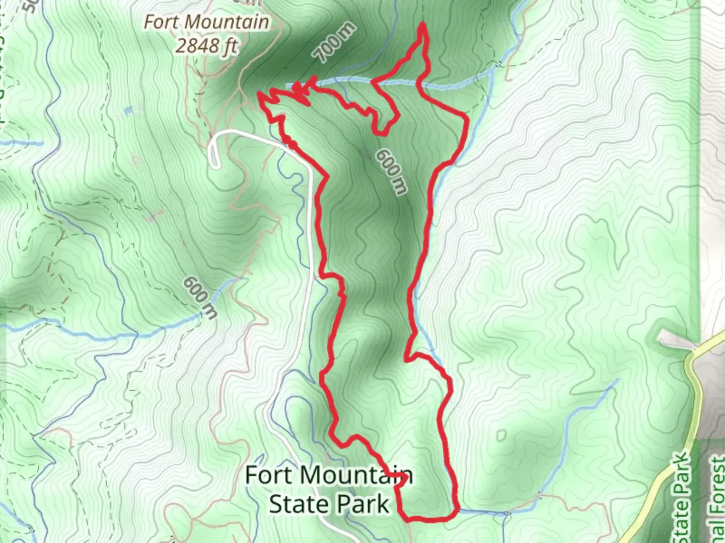 An image depicting the trail Mill Creek and Gahuti Loop Trail and its surrounding area.