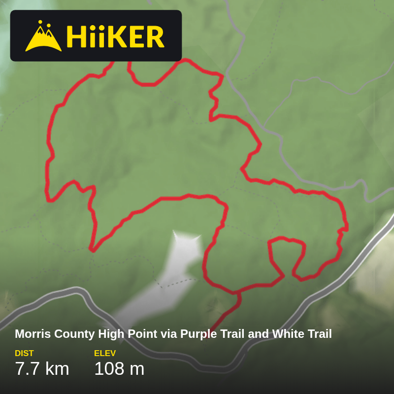 Morris County High Point via Purple Trail and White Trail | Morris