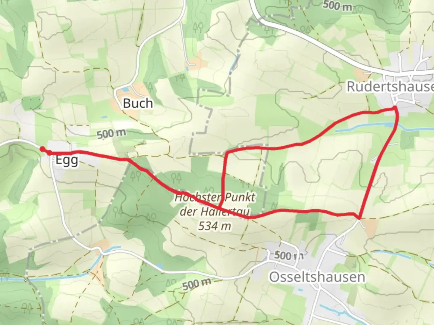 An image depicting the trail Höchster Punkt der Hallertau Loop and its surrounding area.