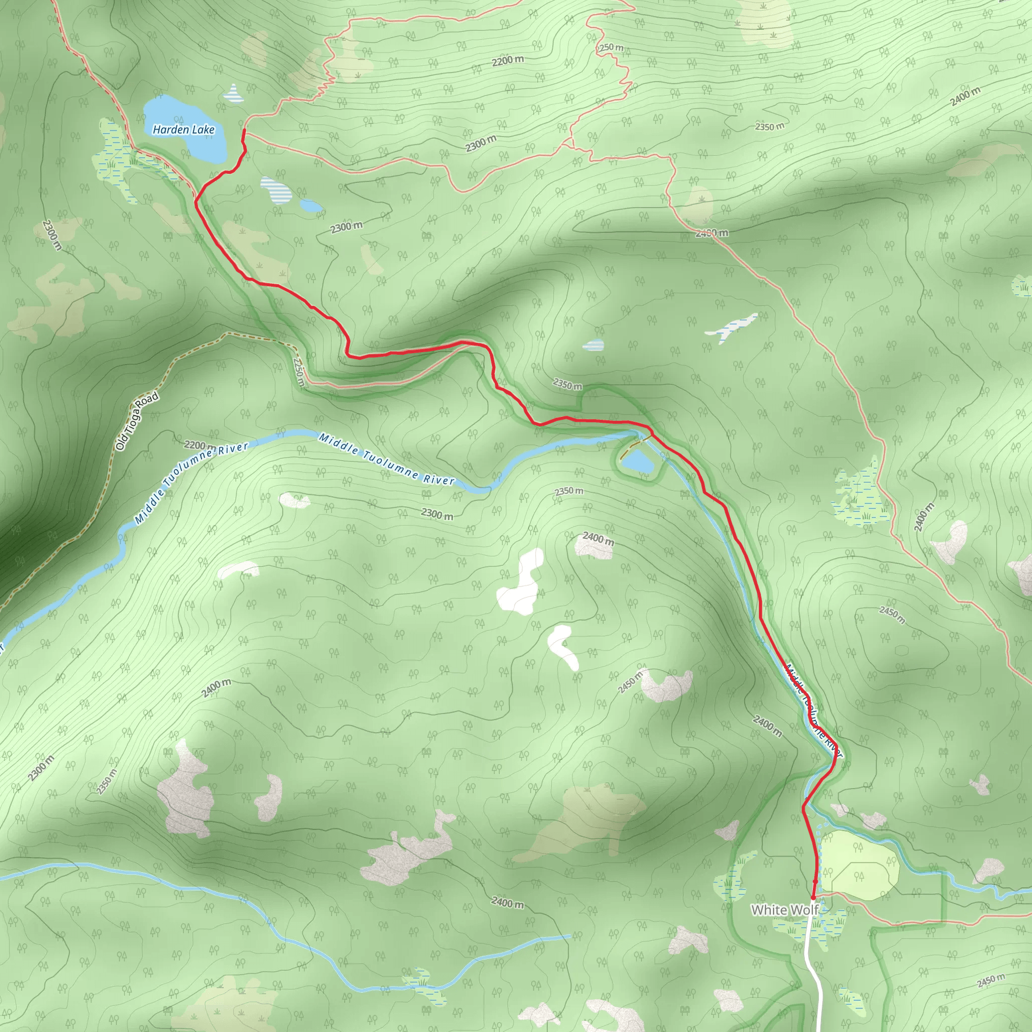 Harden Lake Trail mobile static map