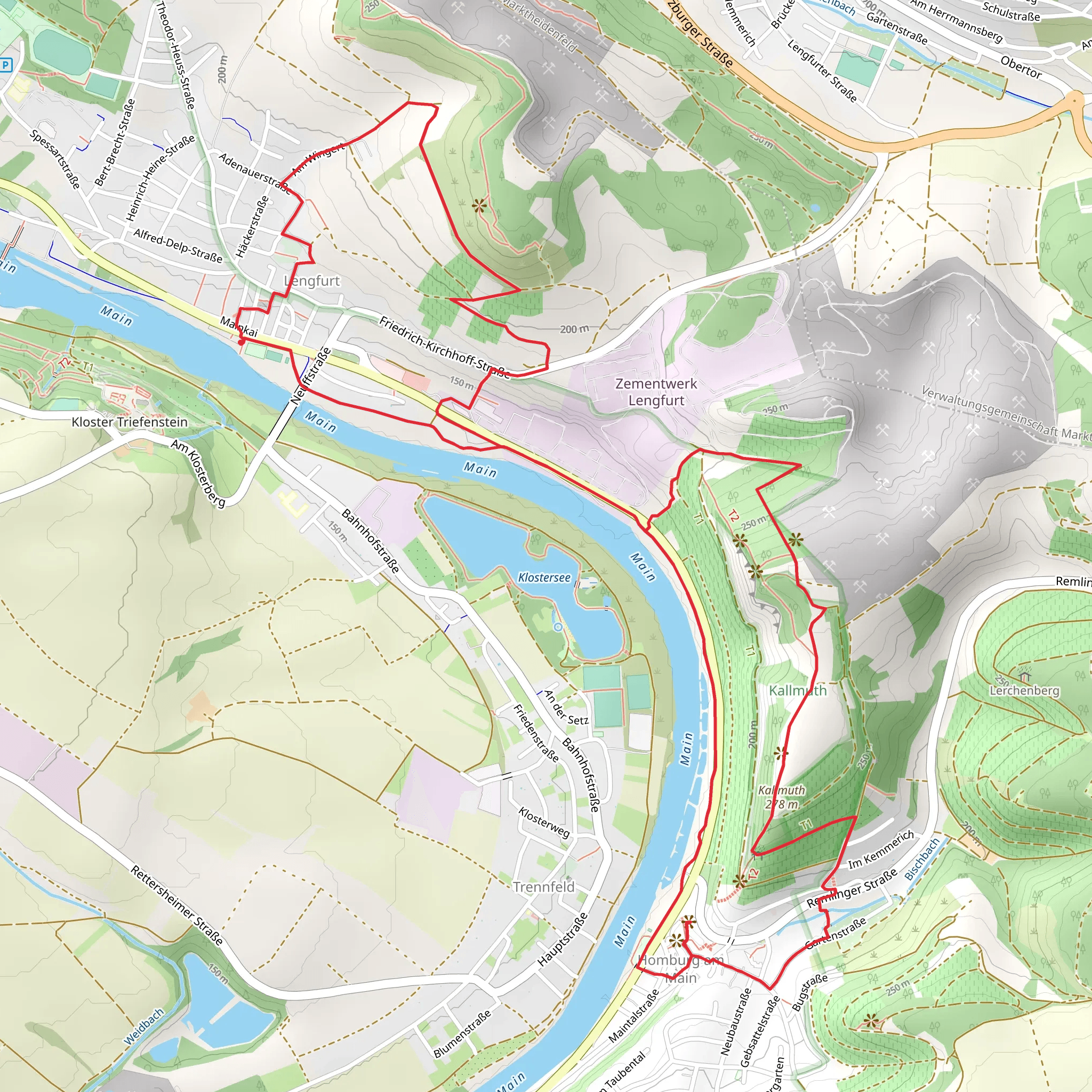 Kulturweg Triefenstein 1 and 2 mobile static map