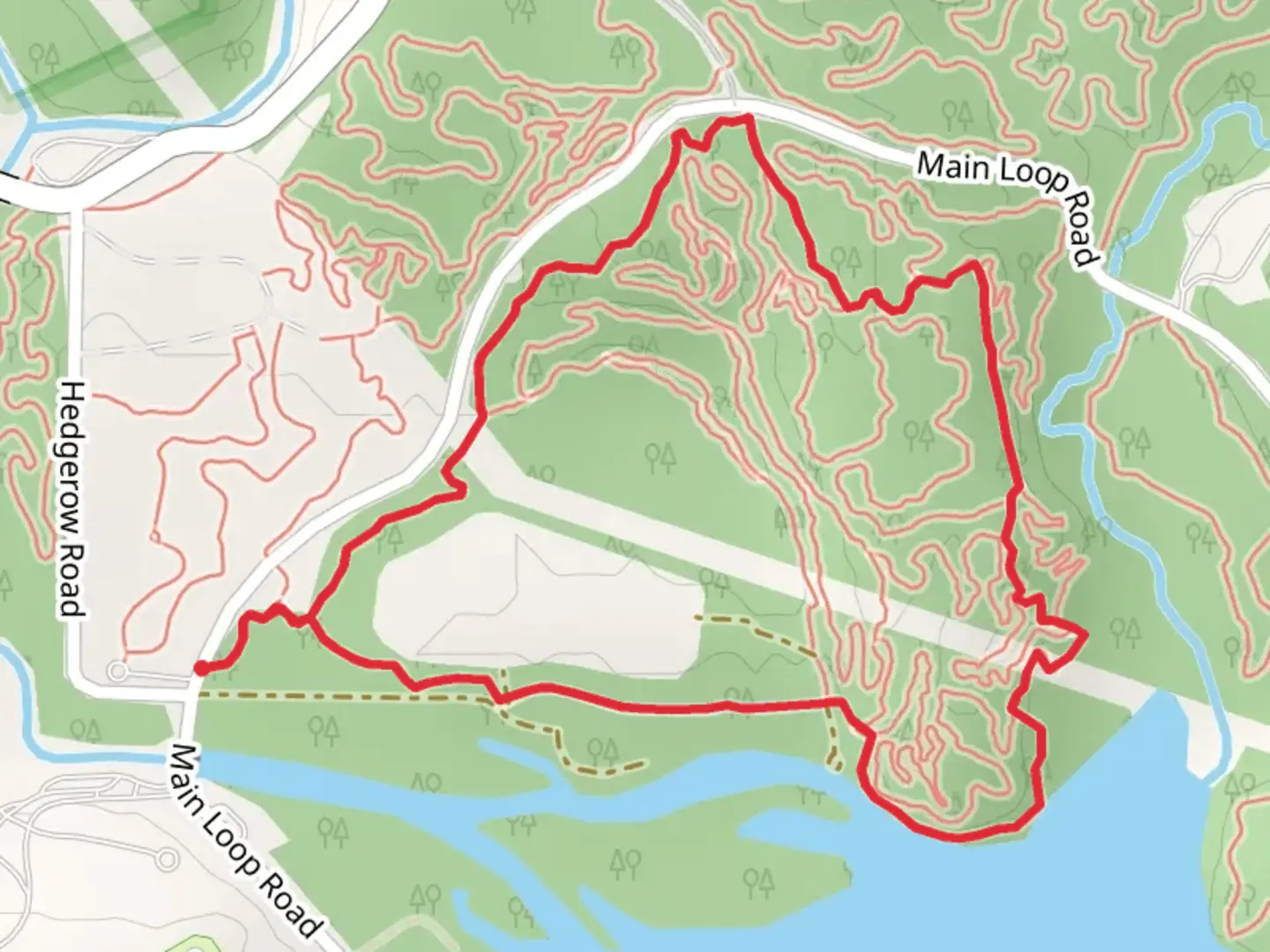 An image depicting the trail Red, Green, Blue Loop - Acton Lake and its surrounding area.