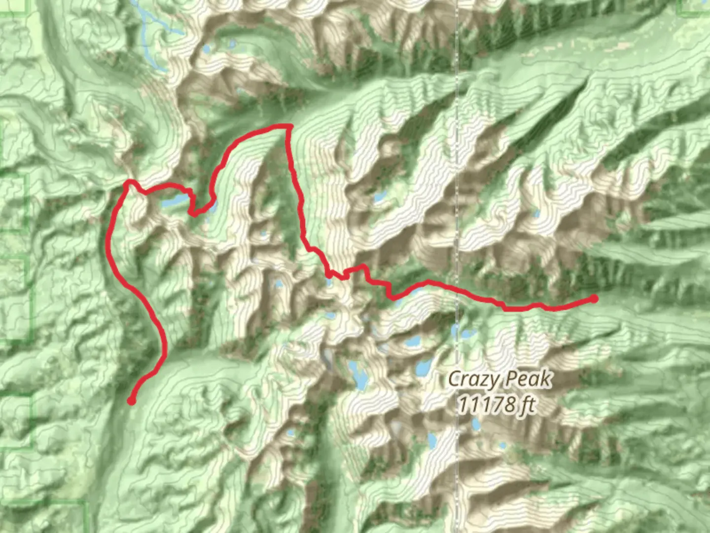 An image depicting the trail Crazy Mountains Traverse and its surrounding area.