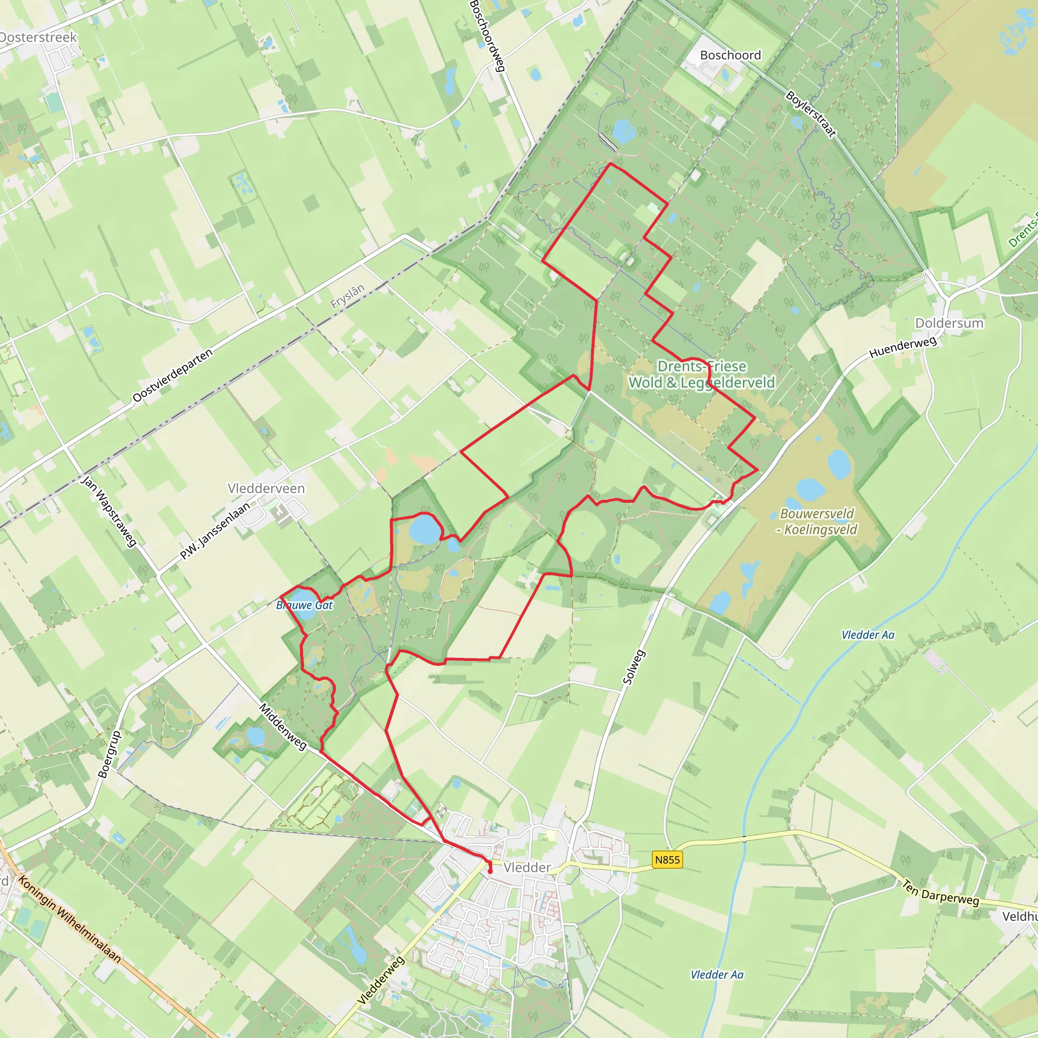 Blauwe Gat and Vlasveen Loop mobile static map